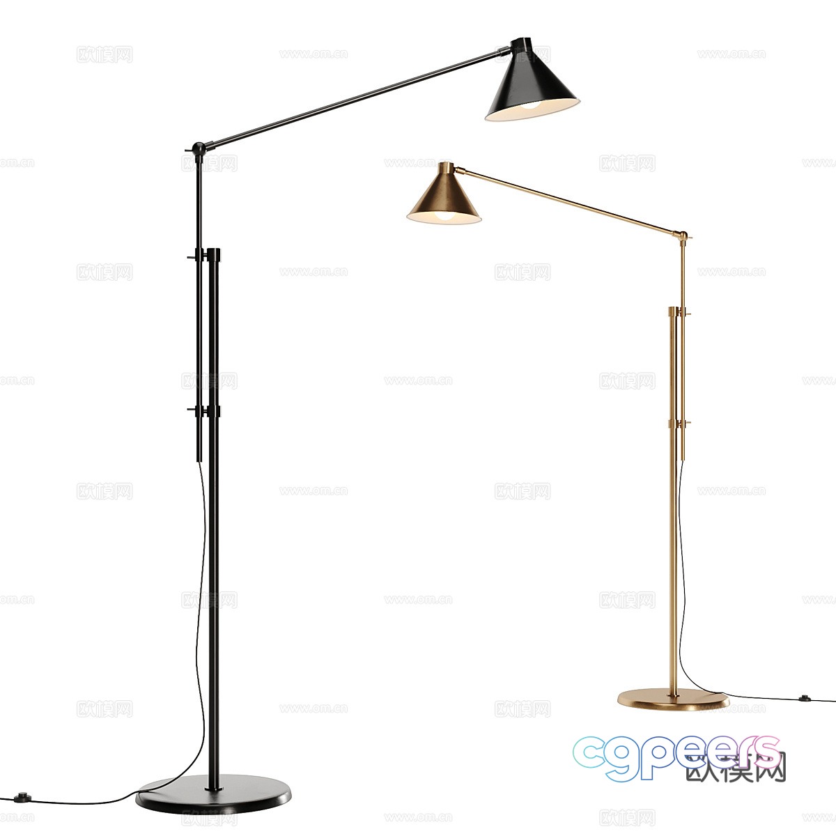 Modern light luxury Dione black floor lamp 3d model Modern light luxury Dione black floor lamp 3d model