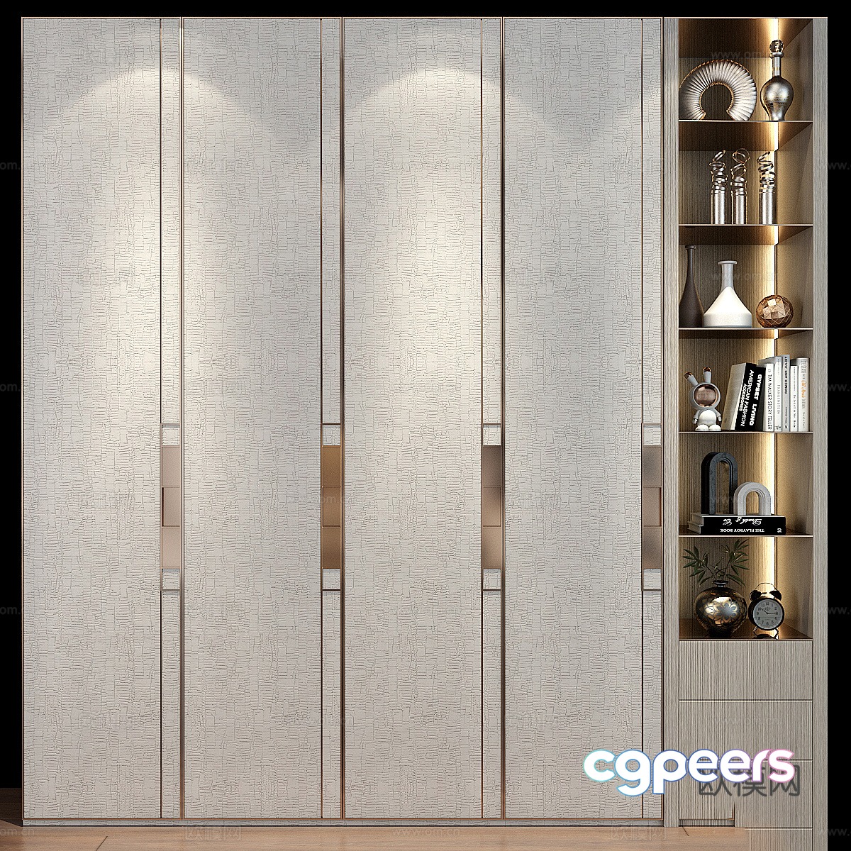 New Chinese style light luxury wardrobe 3D model New Chinese style light luxury wardrobe 3D model