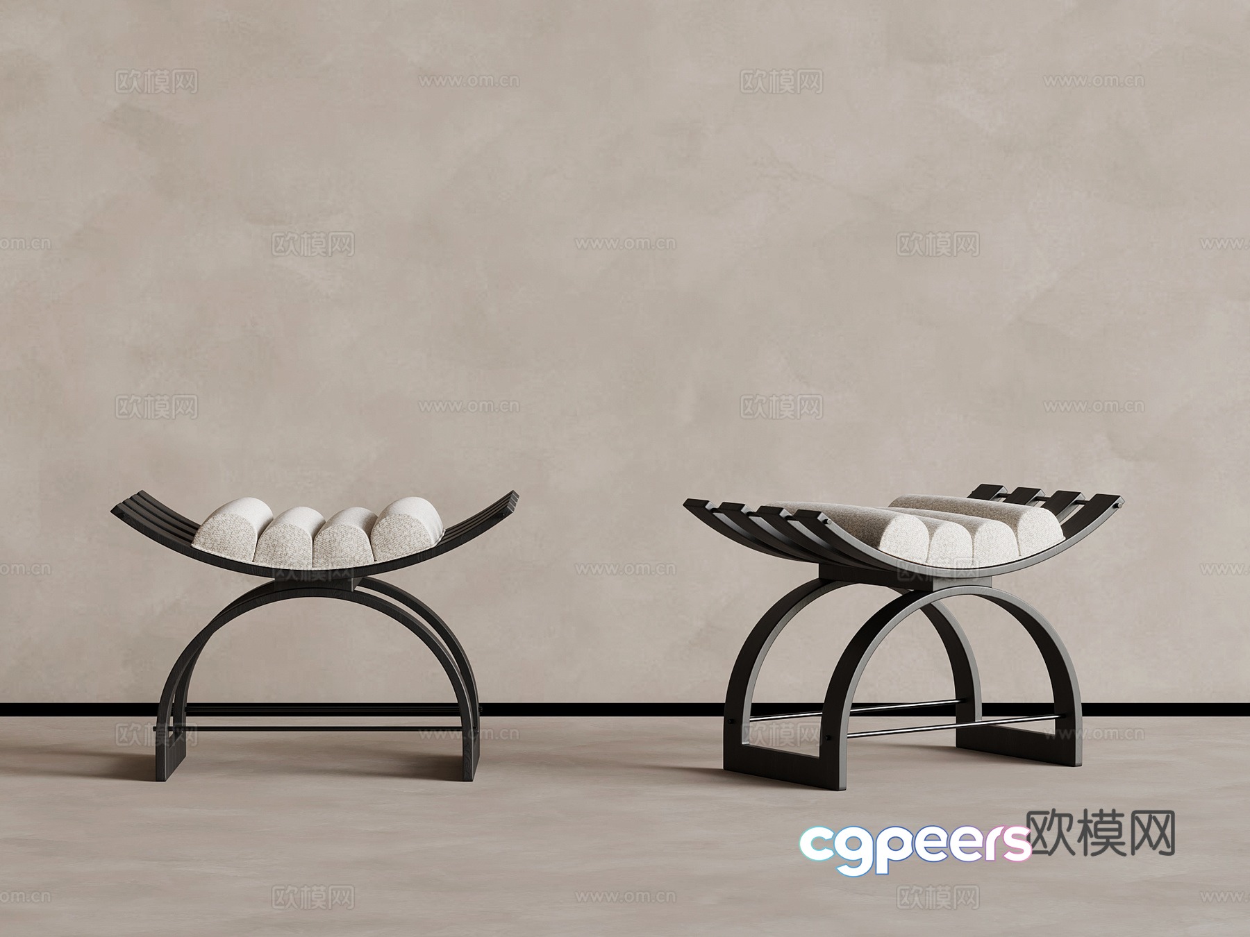 Stool French retro style stool shoe change stool 3d model Stool French retro style stool shoe change stool 3d model