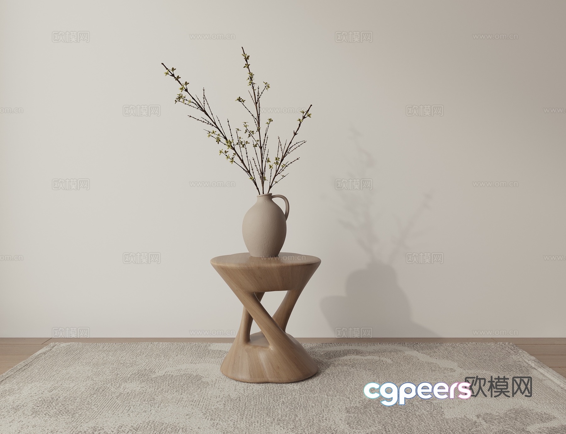 3D model of side table 3D model of side table
