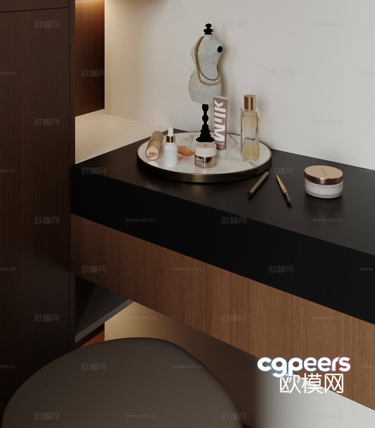 Modern dressing table 3d model Modern dressing table 3d model