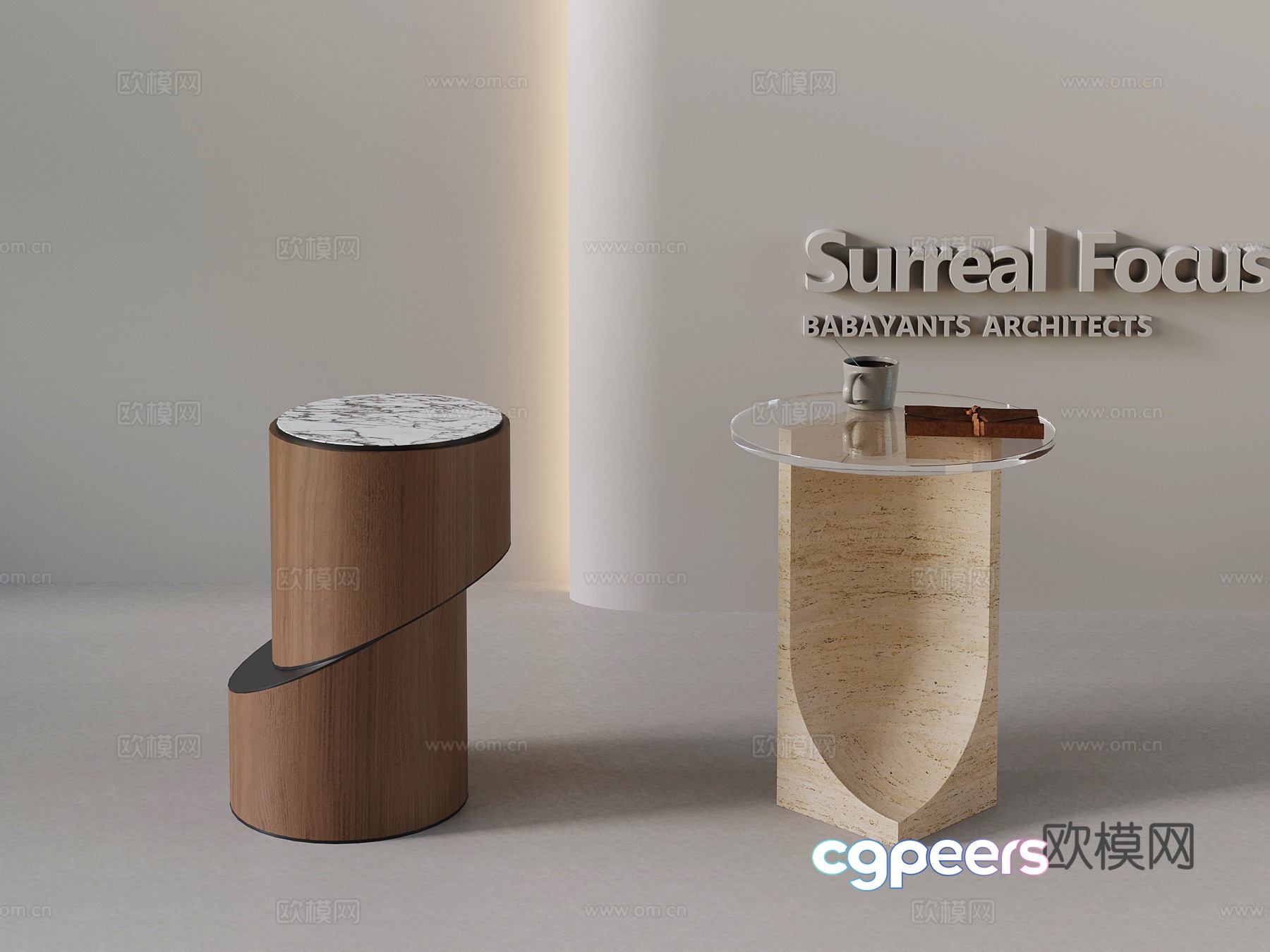 Modern side angle 3D model Modern side angle 3D model