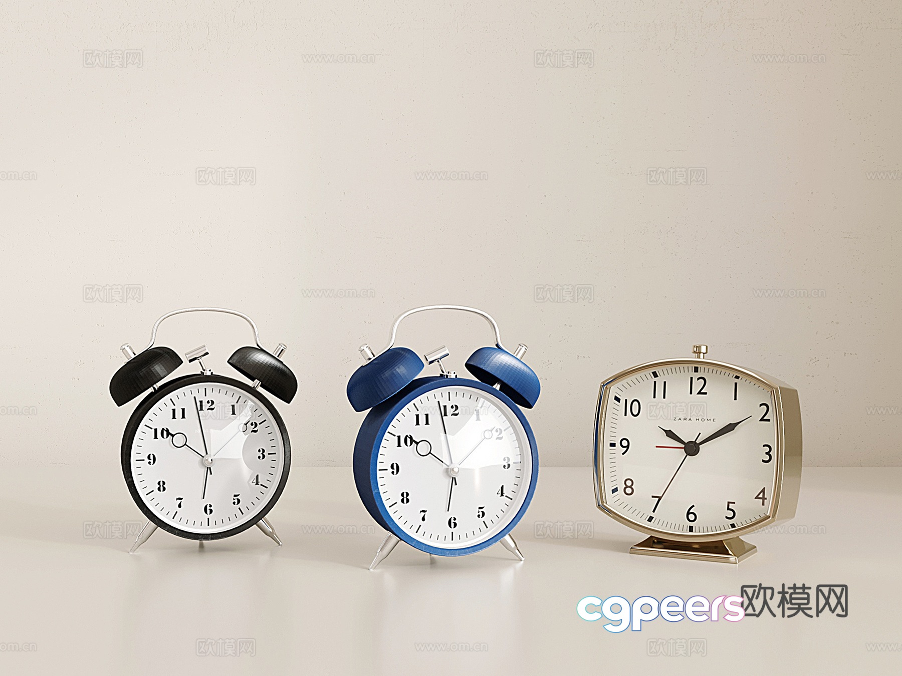 Modern alarm clock vintage retro alarm clock student alarm clock watch table clock 3d model Modern alarm clock vintage retro alarm clock student alarm clock watch table clock 3d model
