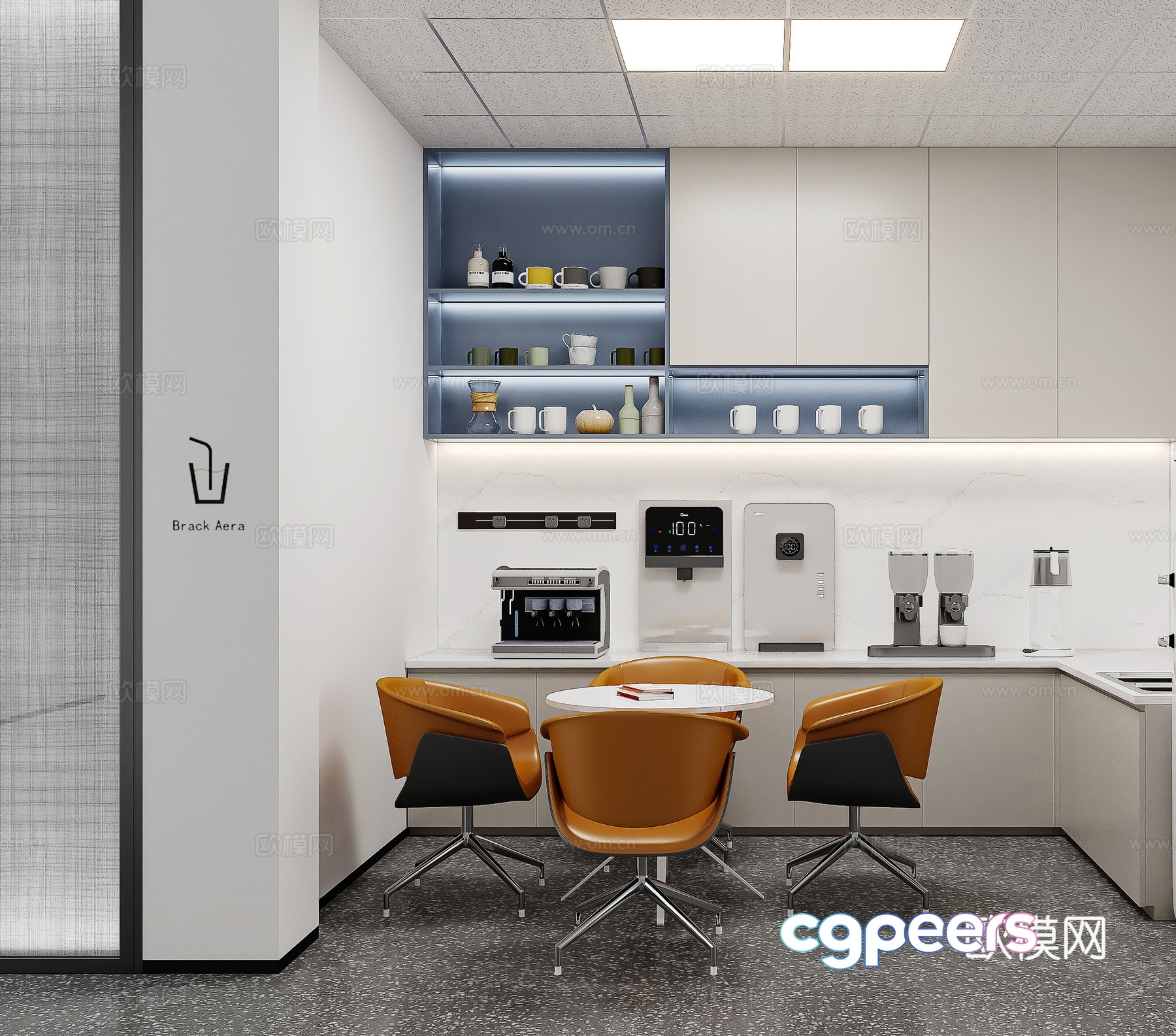 Modern office pantry 3D model Modern office pantry 3D model