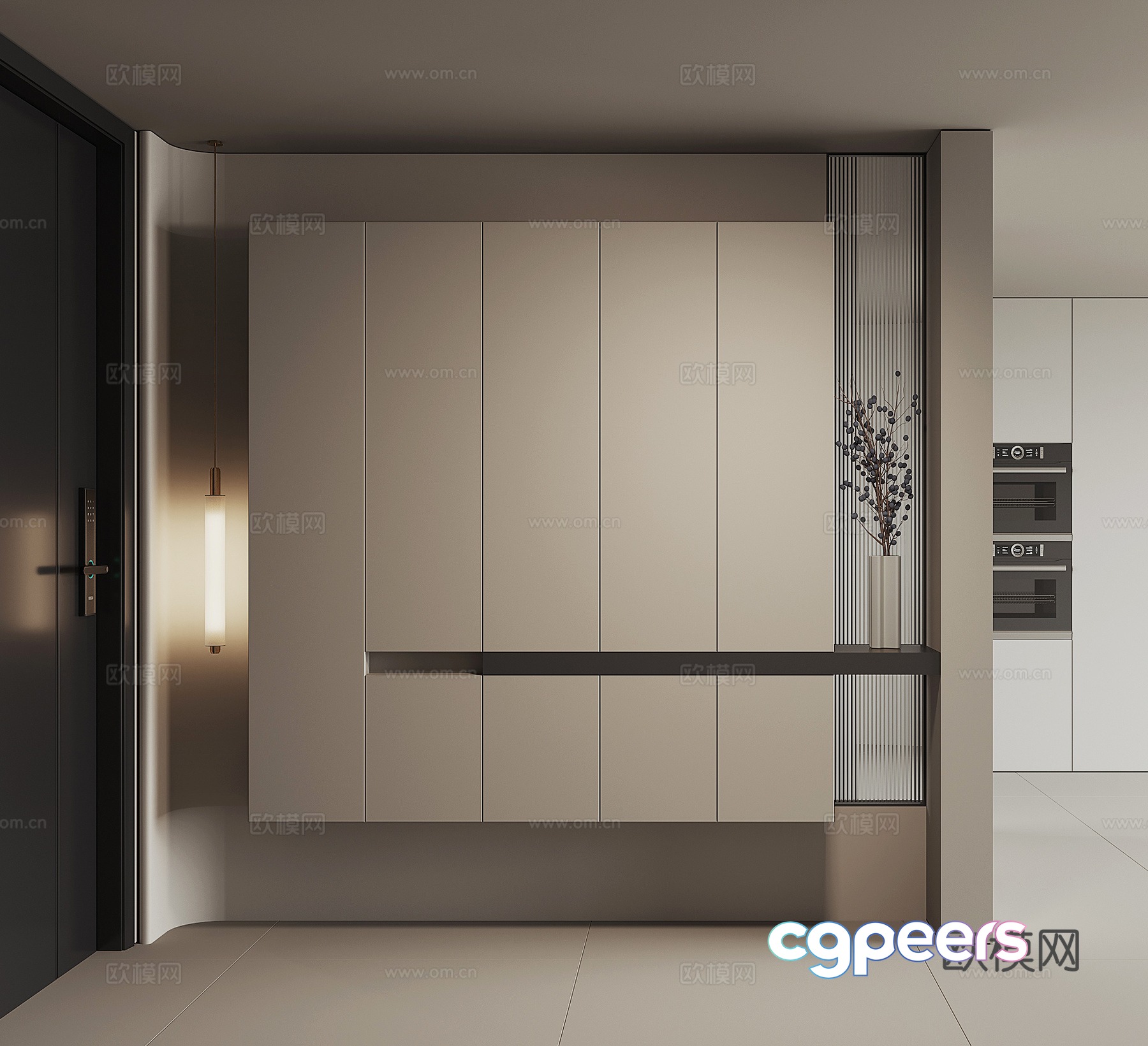 Modern home entrance shoe cabinet 3D model Modern home entrance shoe cabinet 3D model