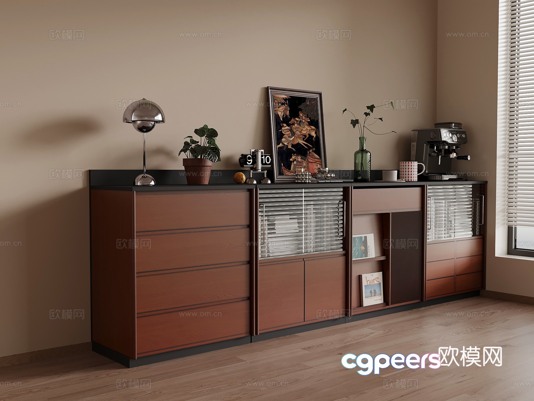 Middle-aged sideboard 3D model Middle-aged sideboard 3D model