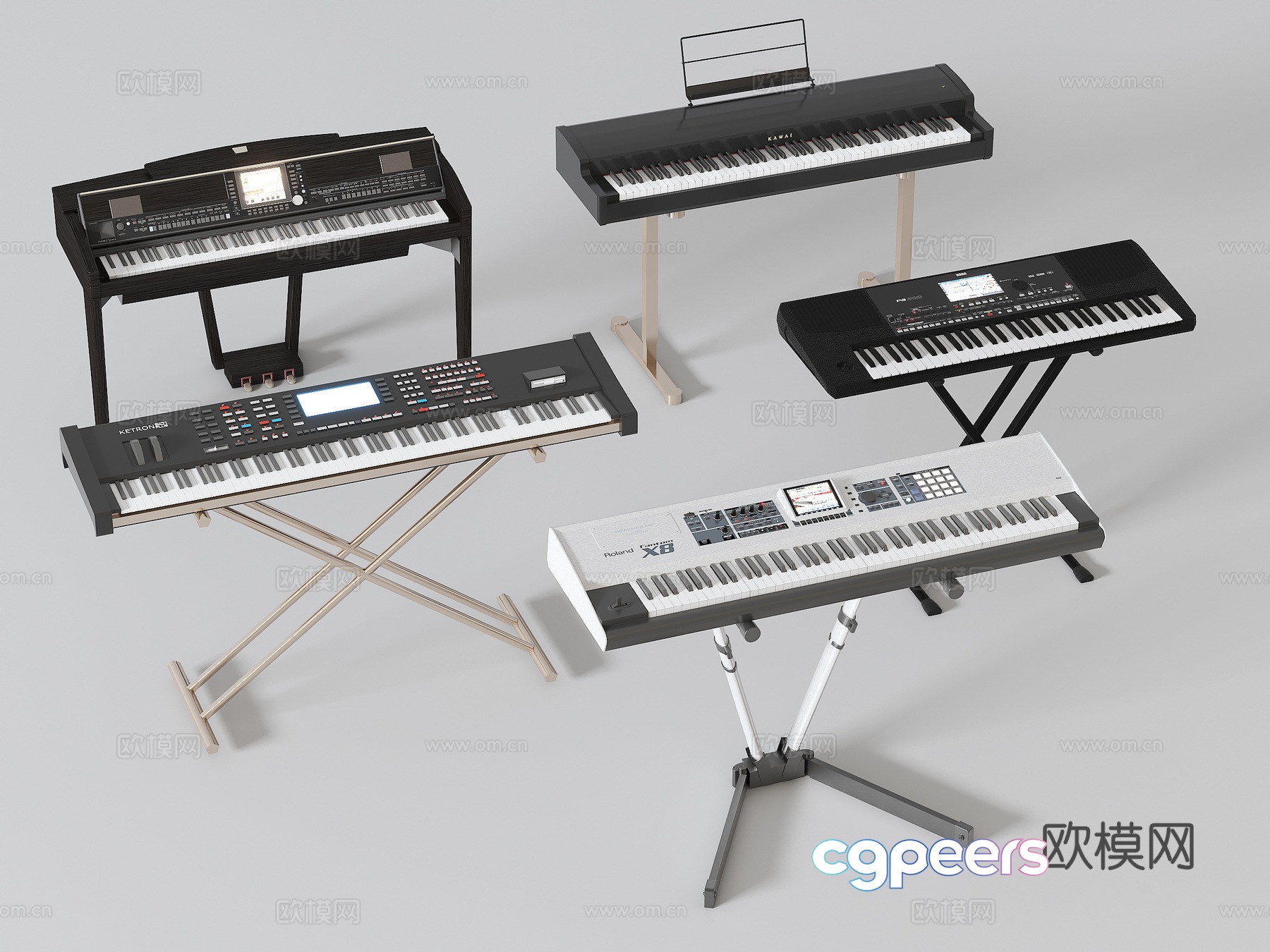 Electronic piano 3d model Electronic piano 3d model