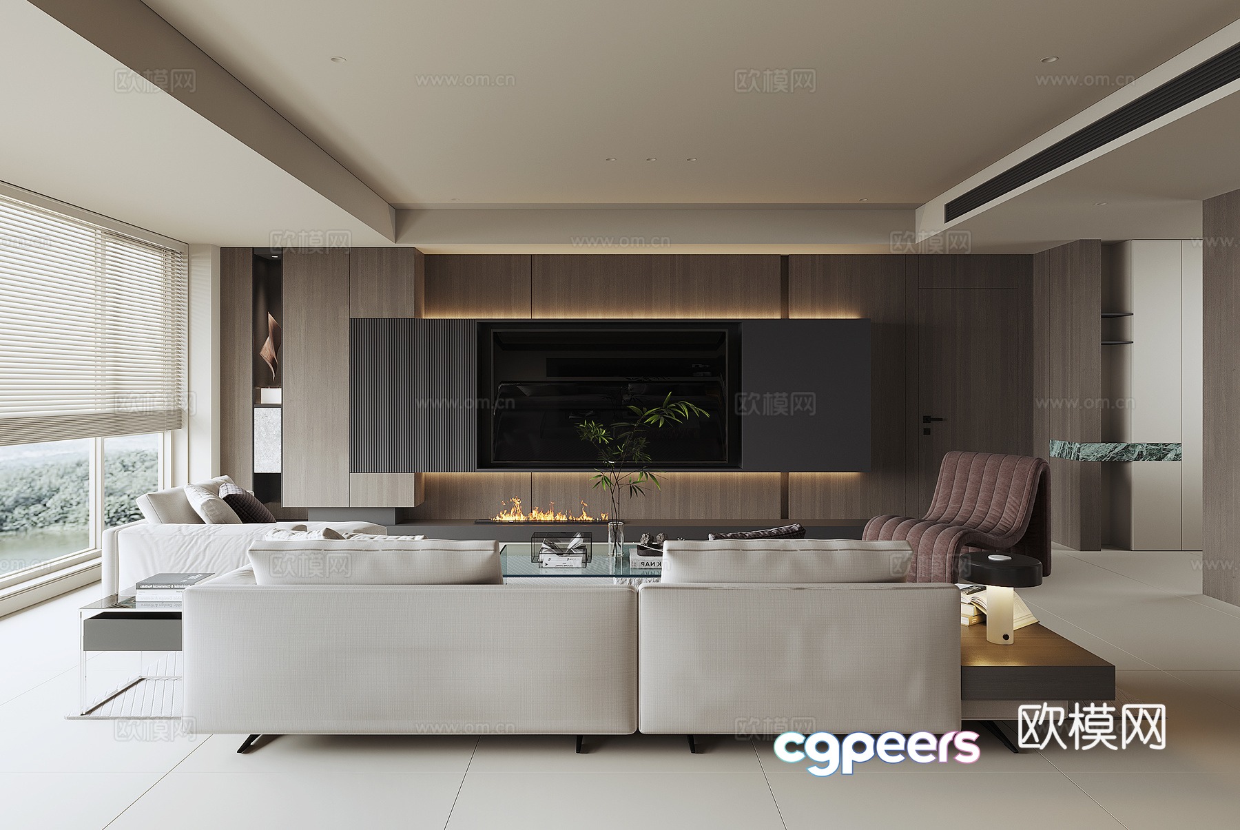 Modern home living room 3d model Modern home living room 3d model
