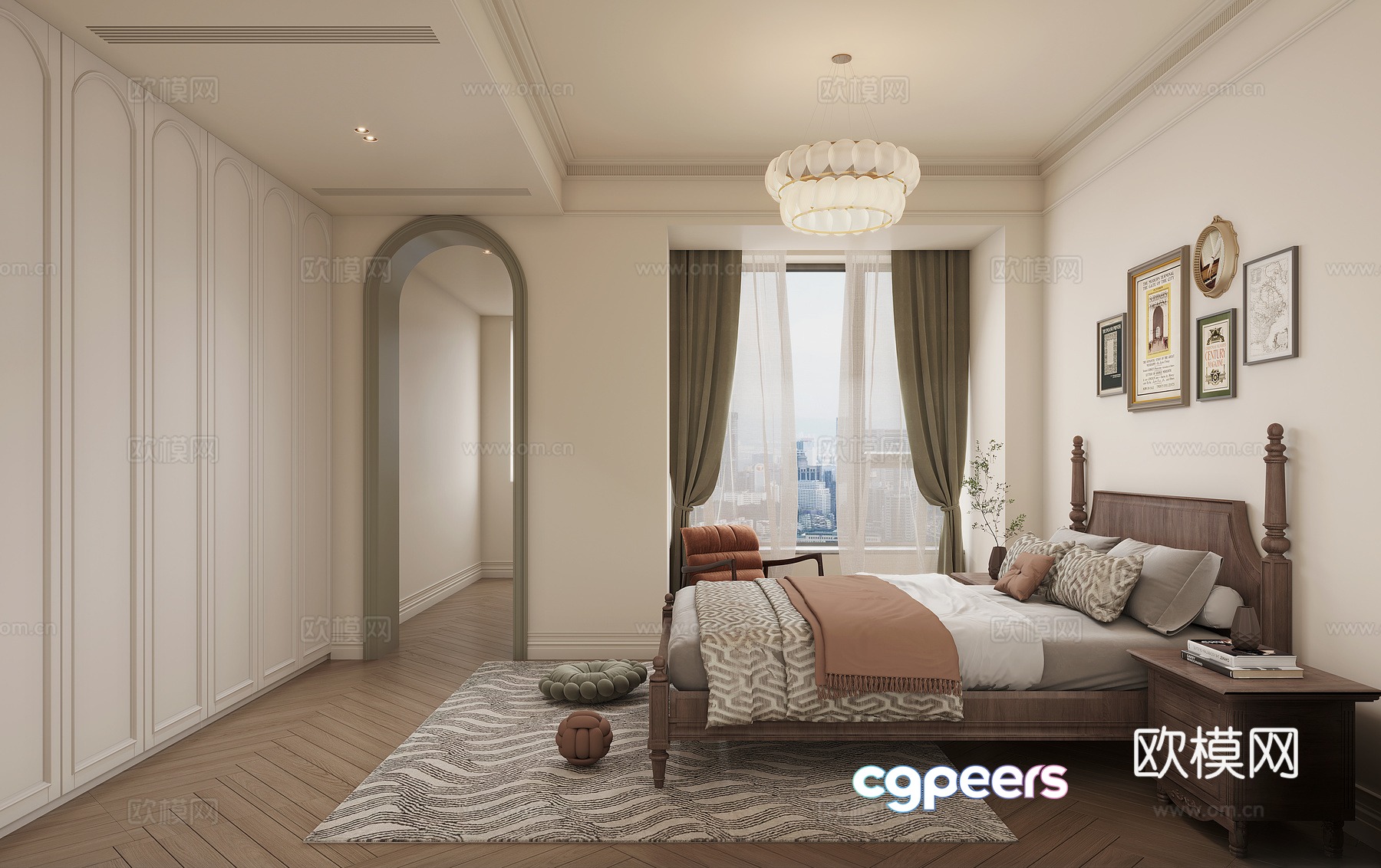 American bedroom 3d model American bedroom 3d model