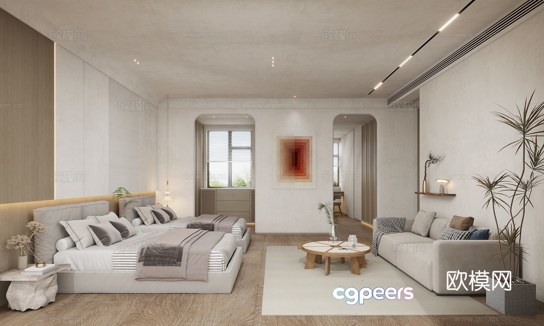 Modern bedroom 3d model Modern bedroom 3d model