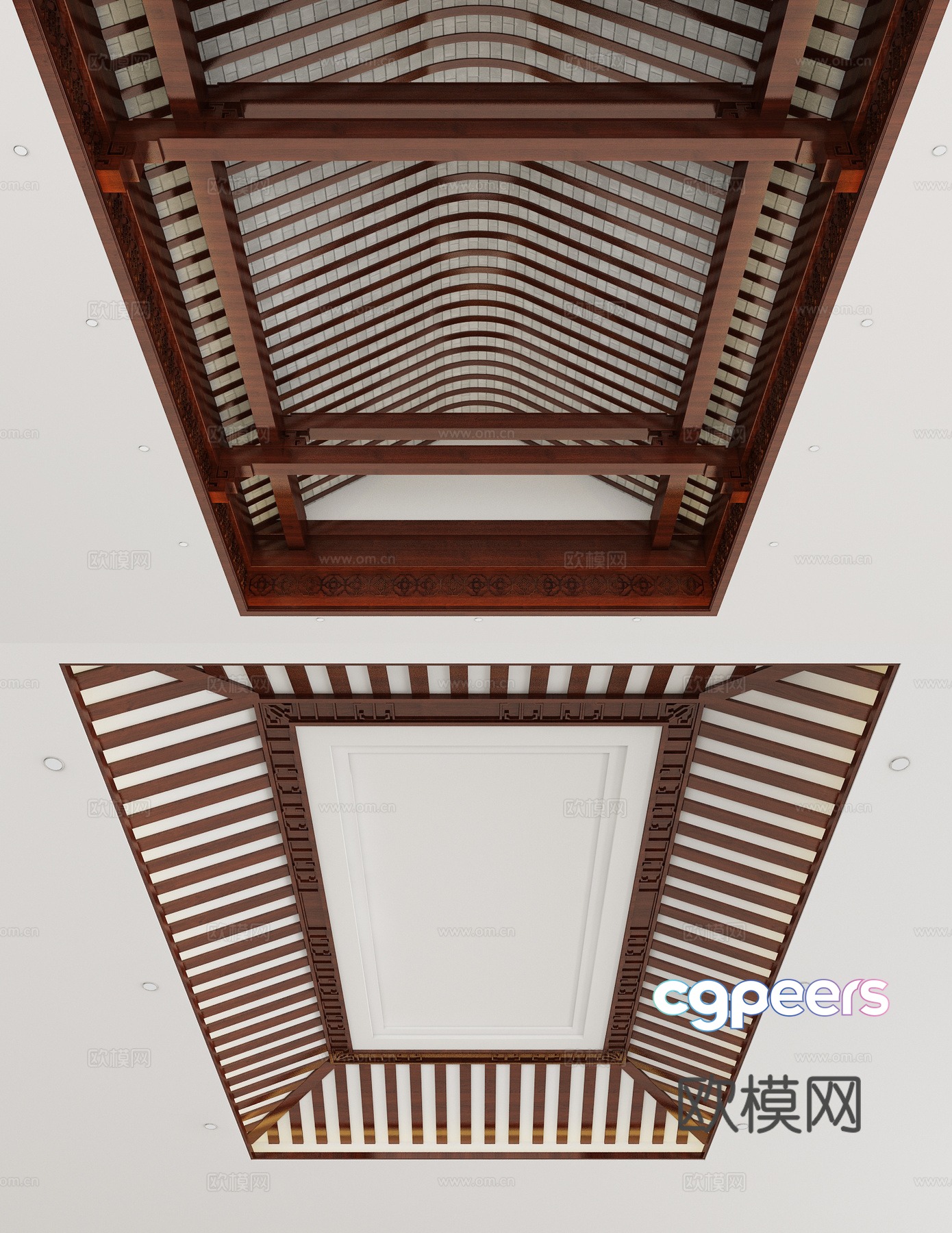 New Chinese style ceiling 3D model New Chinese style ceiling 3D model