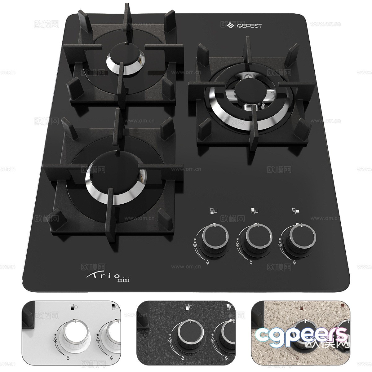 Gas stove 3D model Gas stove 3D model