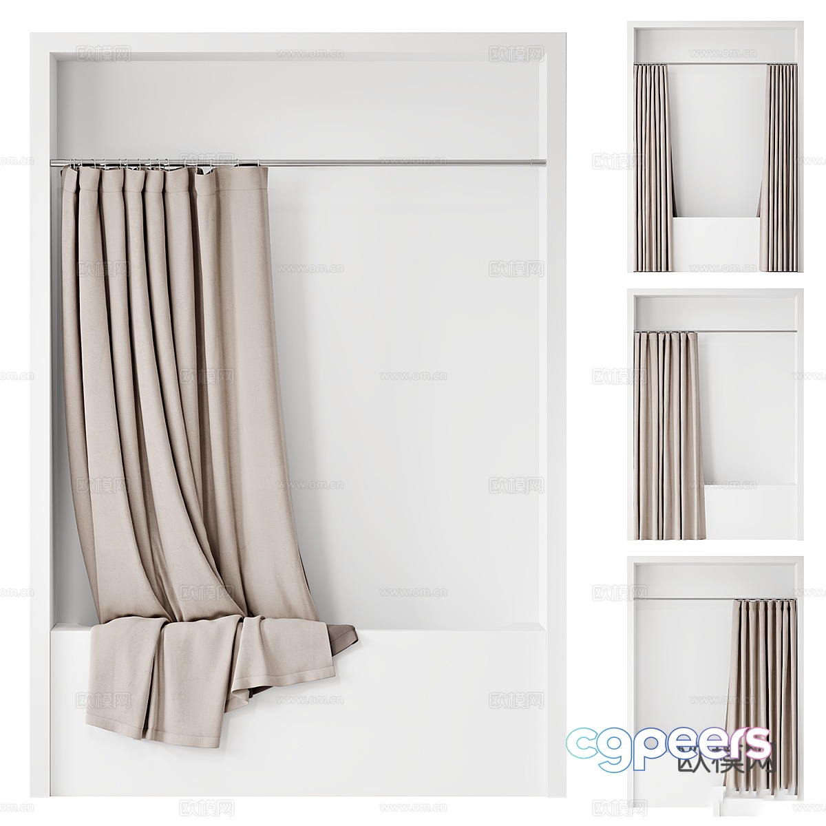 Bathtub shower curtain 3d model Bathtub shower curtain 3d model