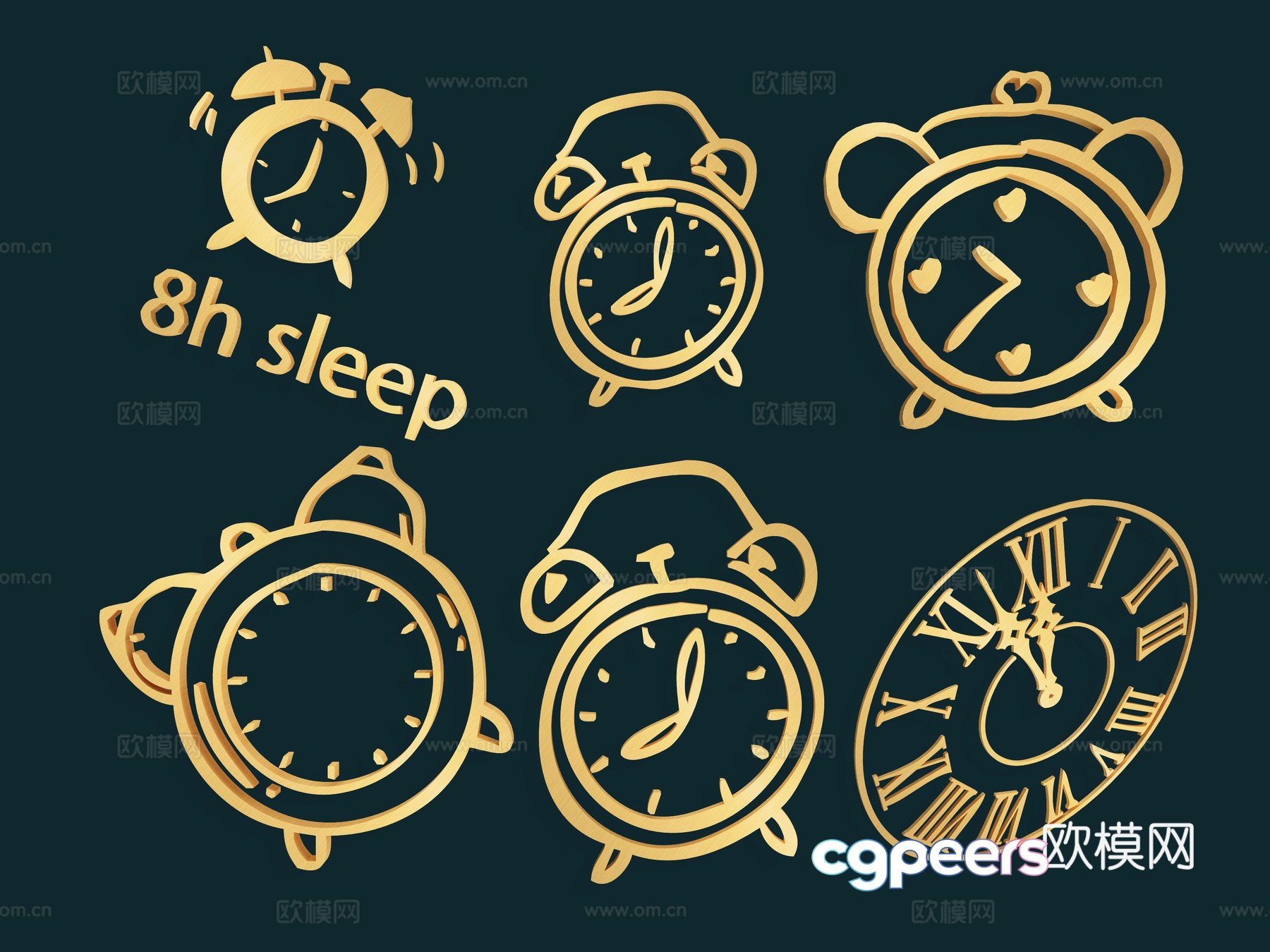Clock watch stopwatch timer icon alarm clock hourglass time clock clock 3d model Clock watch stopwatch timer icon alarm clock hourglass time clock clock 3d model