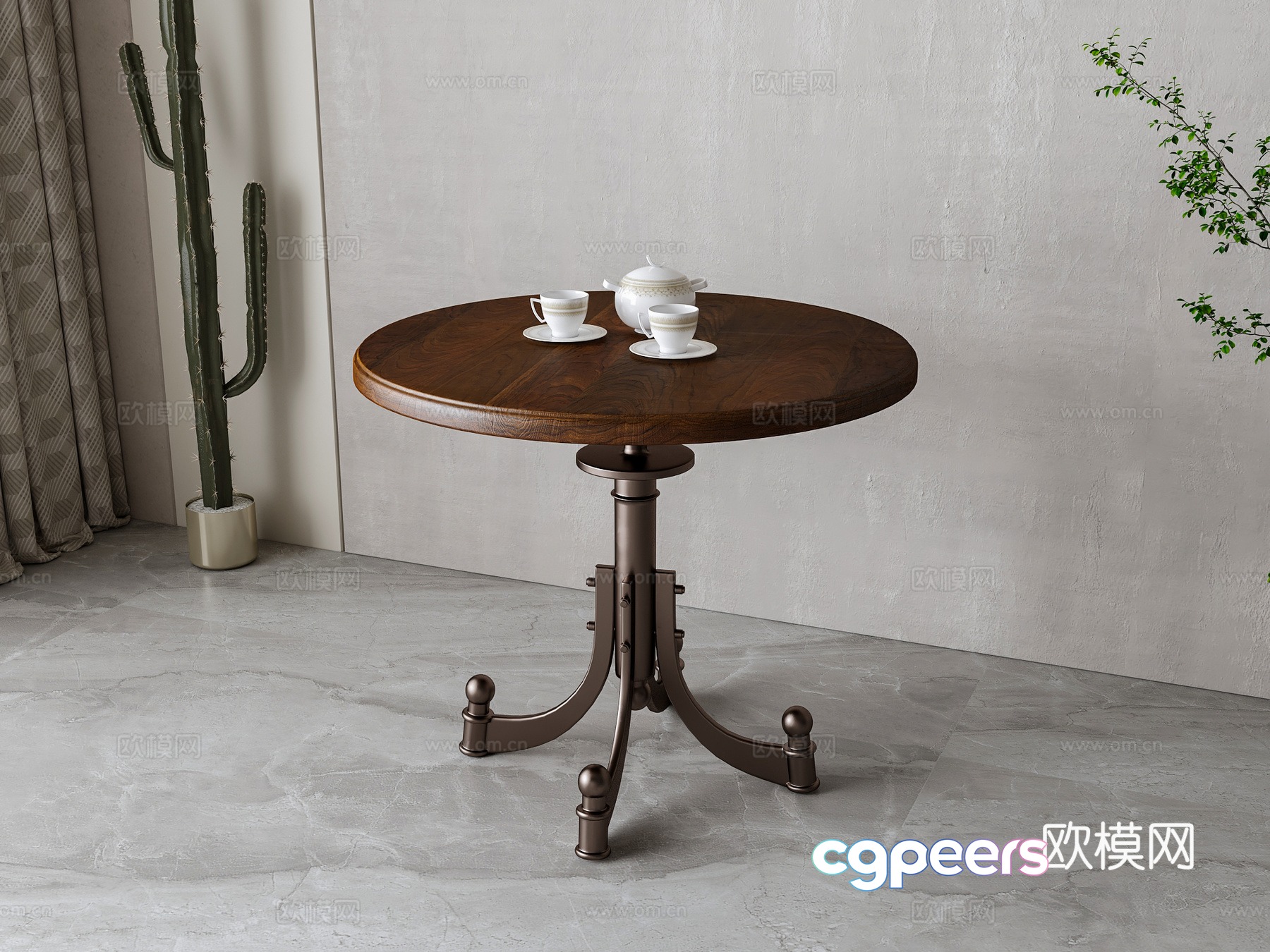 American tea table 3d model American tea table 3d model