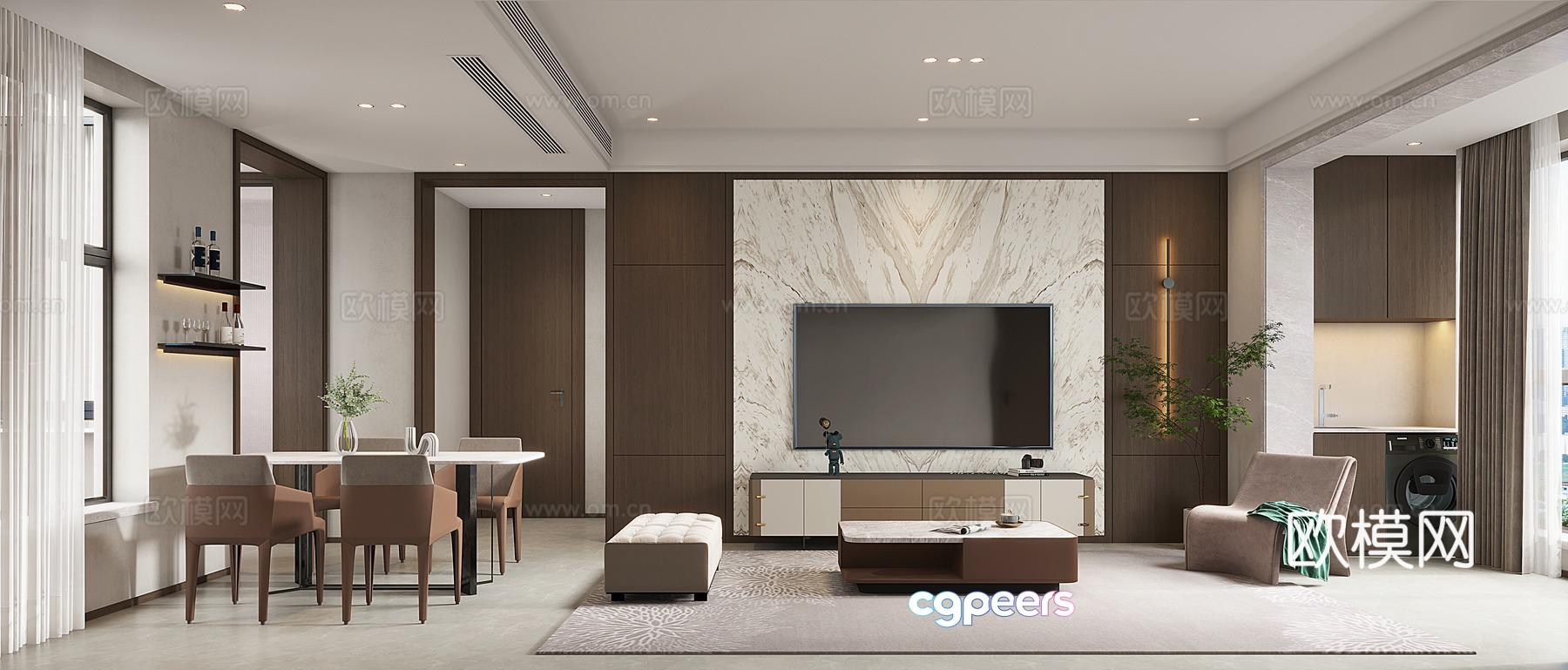 Modern living room 3d model Modern living room 3d model
