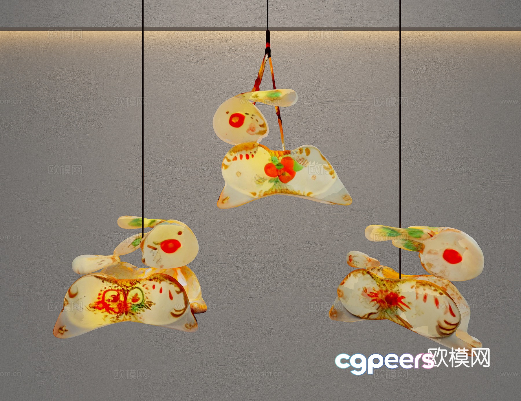Lantern rabbit 3d model Lantern rabbit 3d model