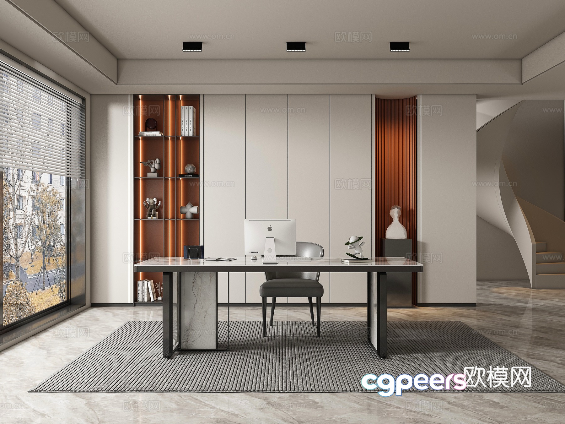 Modern study 3d model Modern study 3d model