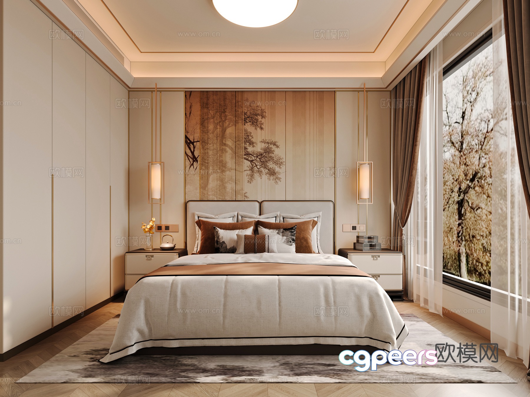 New Chinese bedroom 3D model New Chinese bedroom 3D model