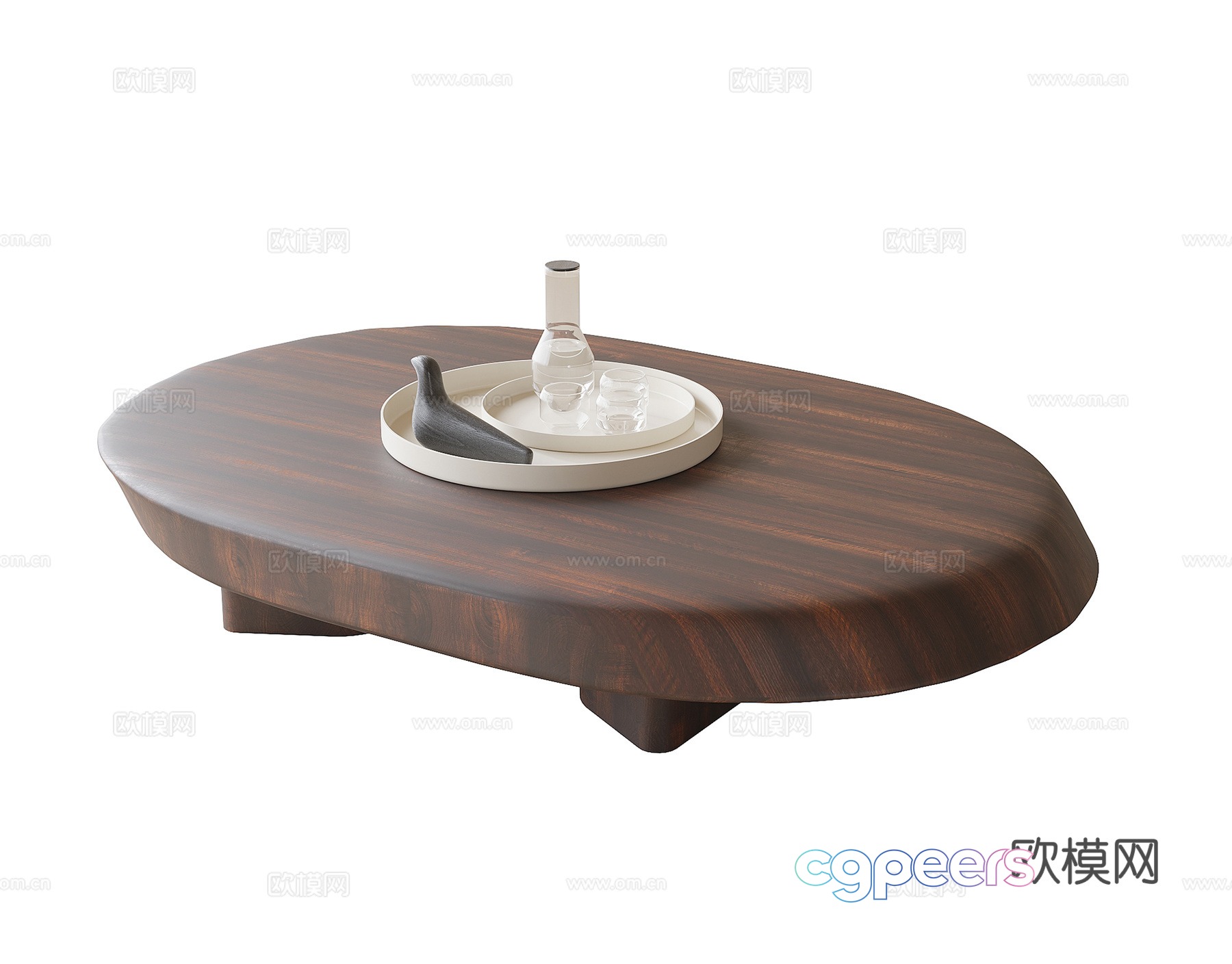 Modern solid wood coffee table 3D model Modern solid wood coffee table 3D model