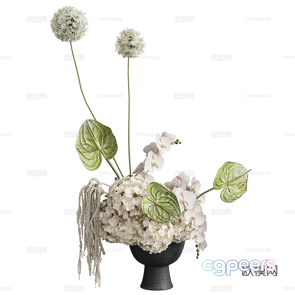New Chinese vase flower art 3D model New Chinese vase flower art 3D model