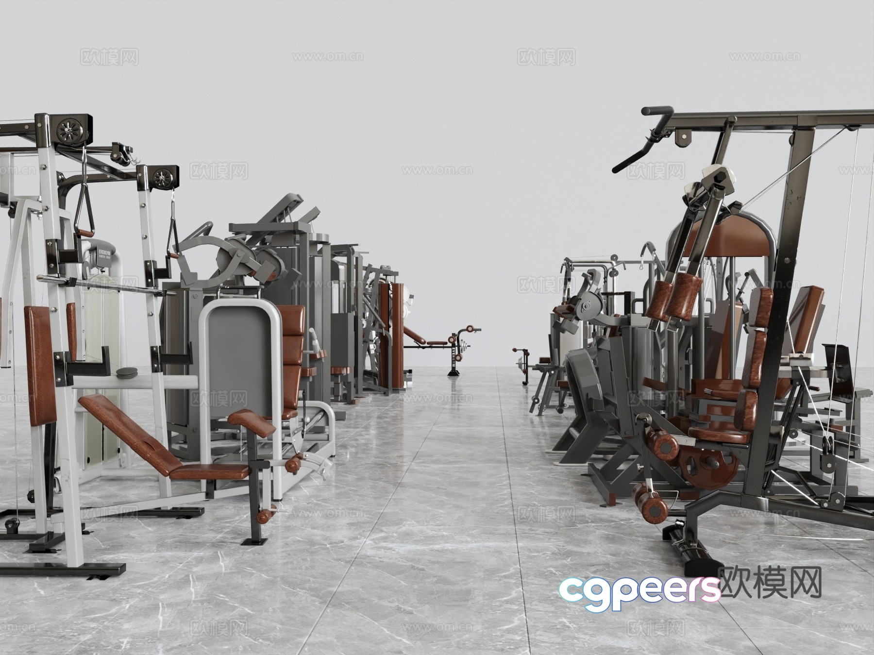 Sports equipment Treadmill Bench Press Rack Gantry 3D Model Sports equipment Treadmill Bench Press Rack Gantry 3D Model