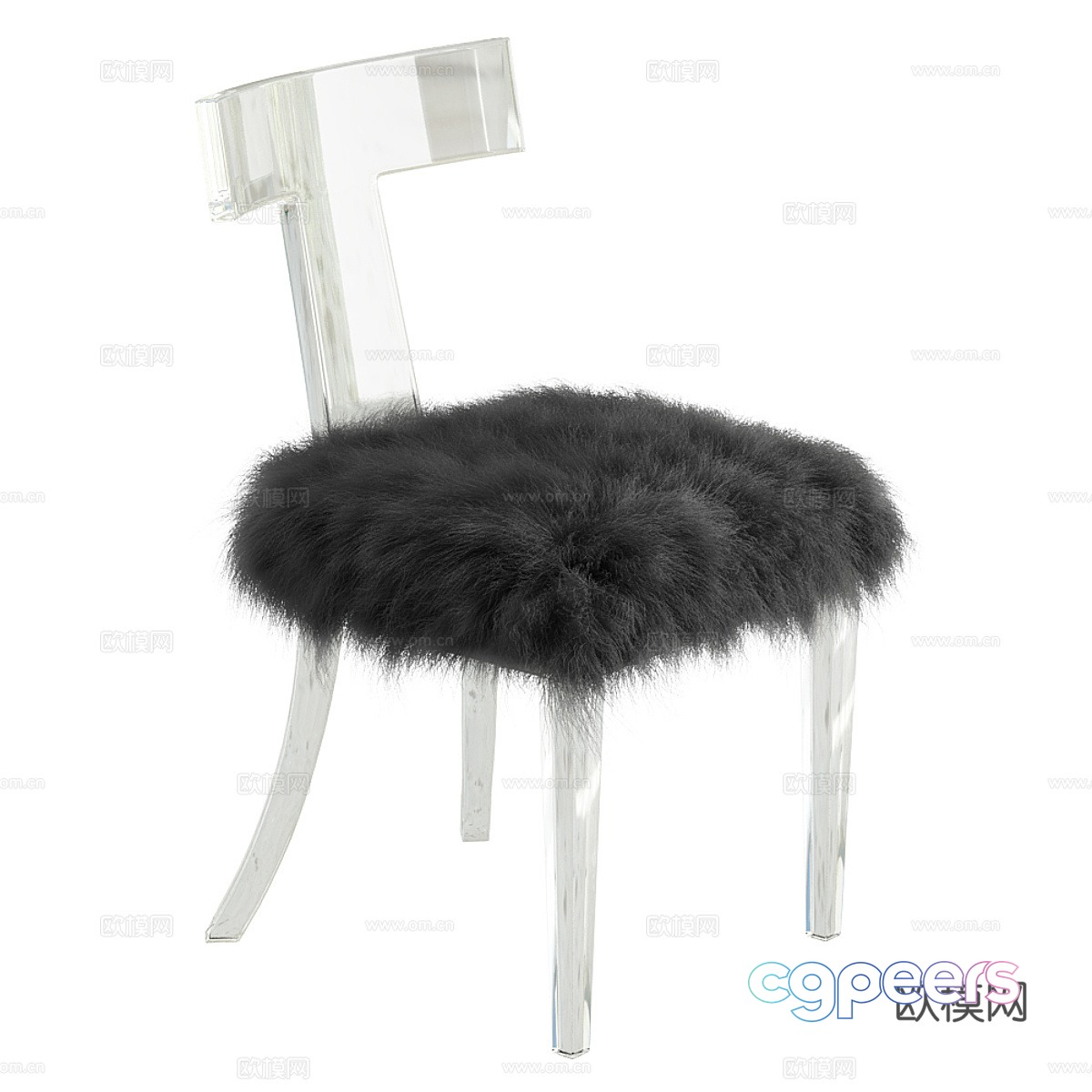 Modern Italian Lucite single chair 3d model Modern Italian Lucite single chair 3d model