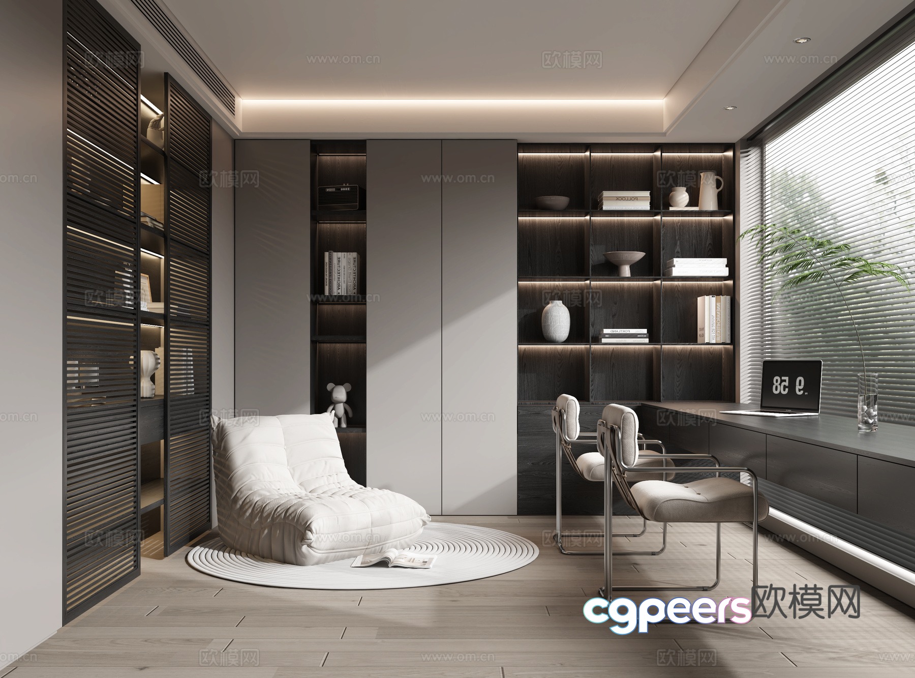 Modern study 3d model Modern study 3d model