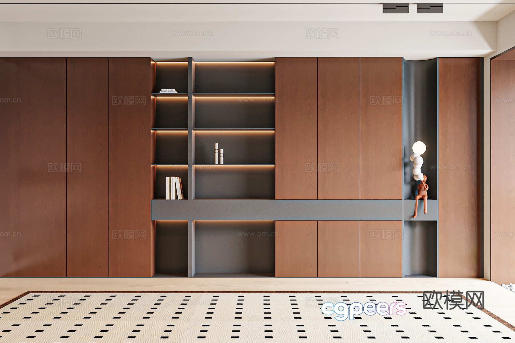 Modern medieval style bookcase 3d model Modern medieval style bookcase 3d model