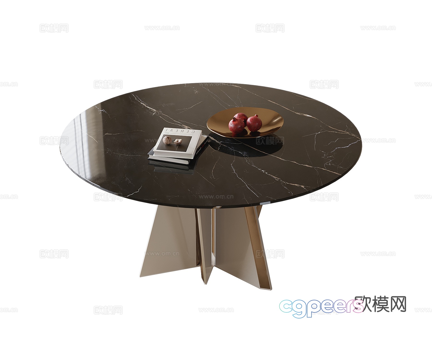 Modern round dining table 3d model Modern round dining table 3d model