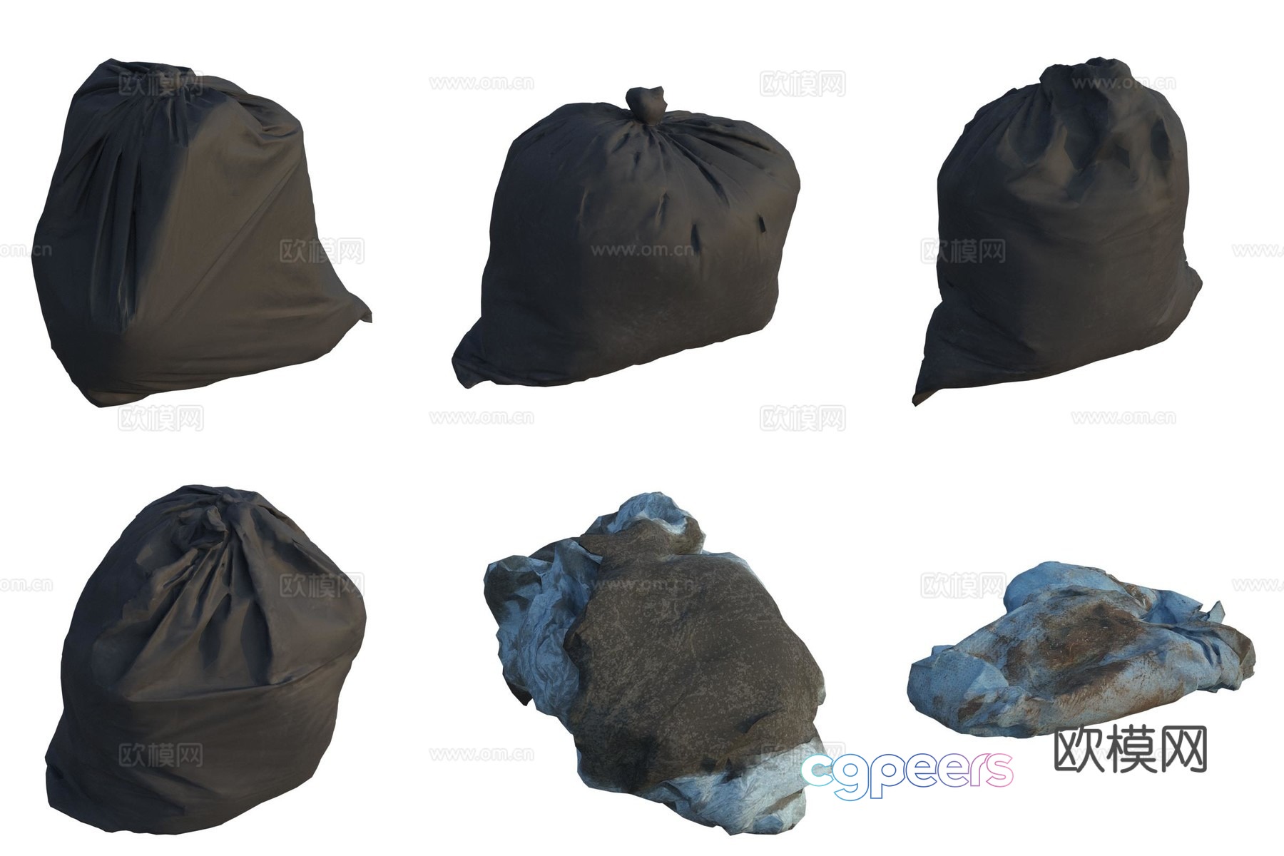 Garbage bag dirty handkerchief 3d model Garbage bag dirty handkerchief 3d model