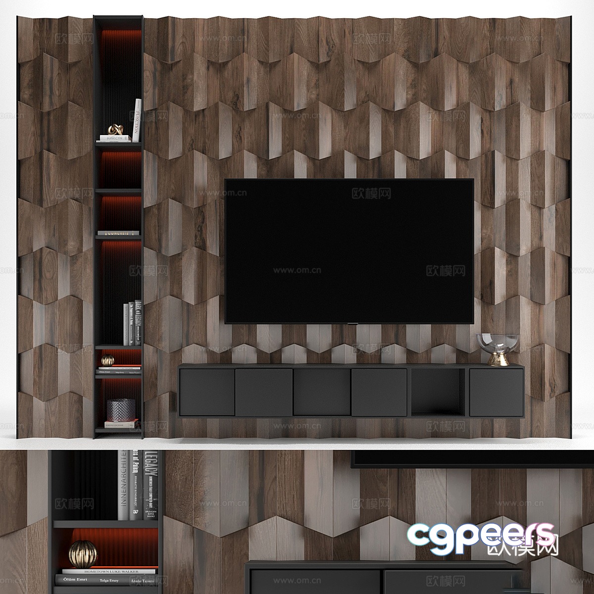 Modern Italian light luxury TV background wall 3d model Modern Italian light luxury TV background wall 3d model