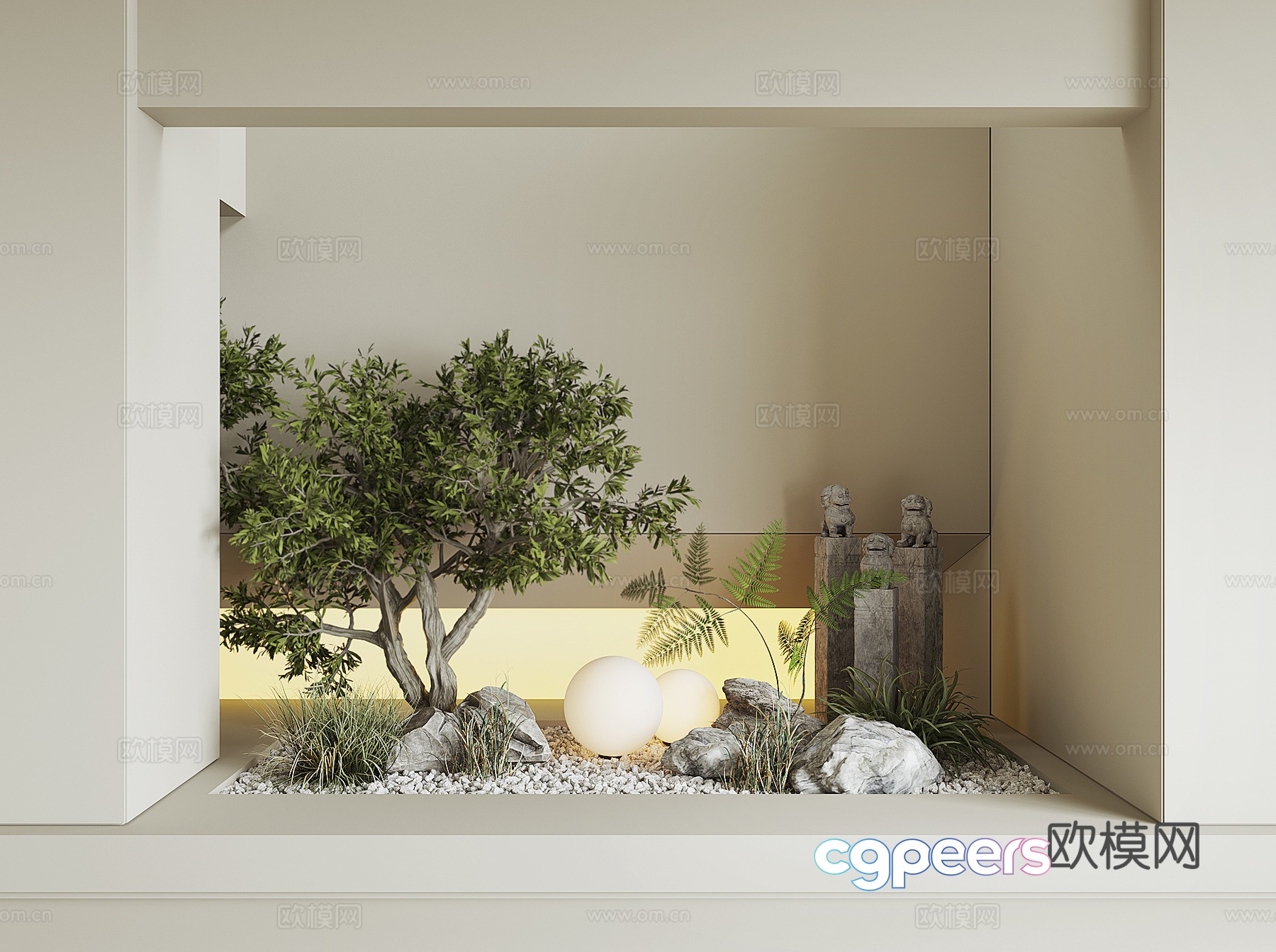 Modern plant landscape 3d model Modern plant landscape 3d model