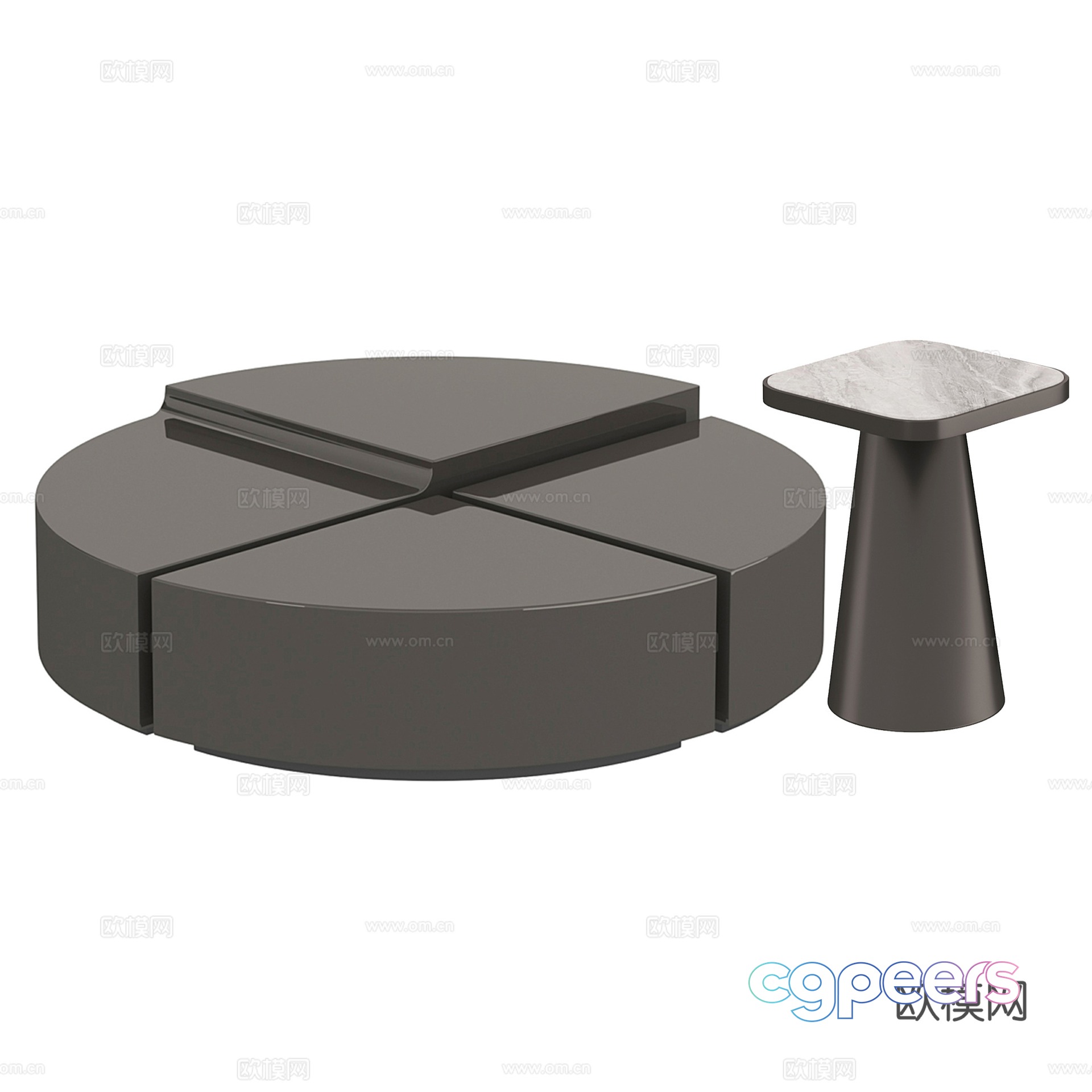 Modern coffee table combination 3D model Modern coffee table combination 3D model
