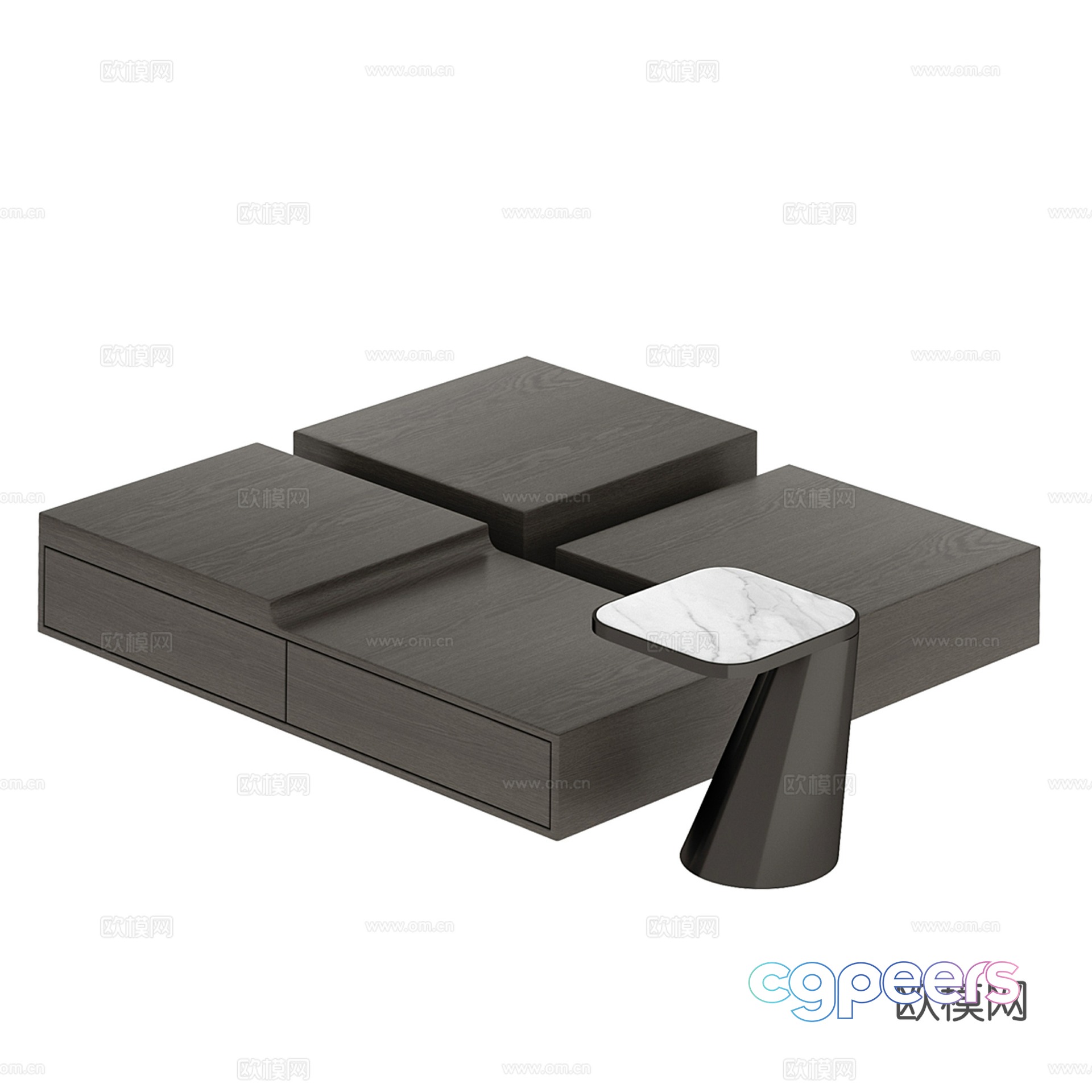 Modern coffee table combination 3D model Modern coffee table combination 3D model