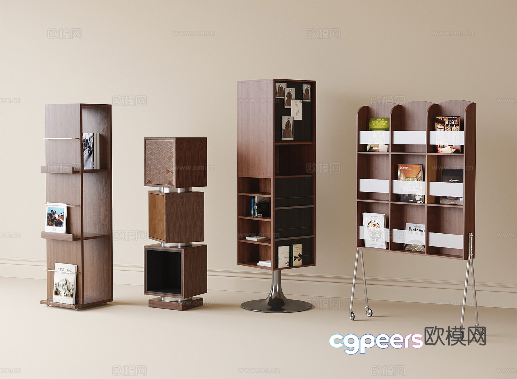 Modern bookshelf bookcase 3d model Modern bookshelf bookcase 3d model