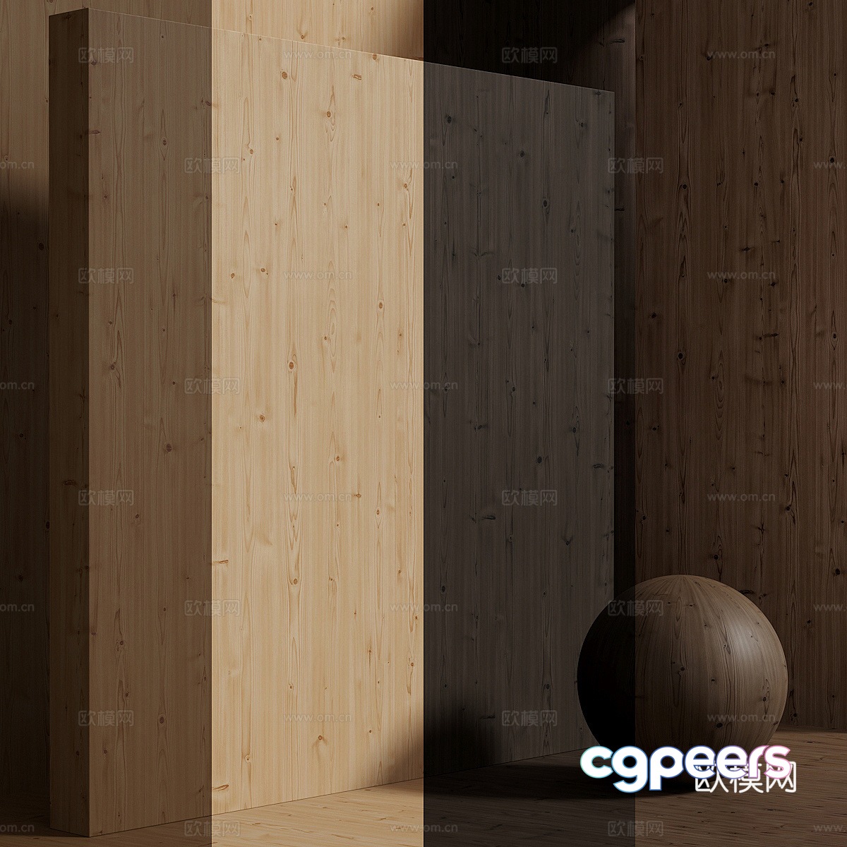 Pine spruce wood veneer material 3D model Pine spruce wood veneer material 3D model