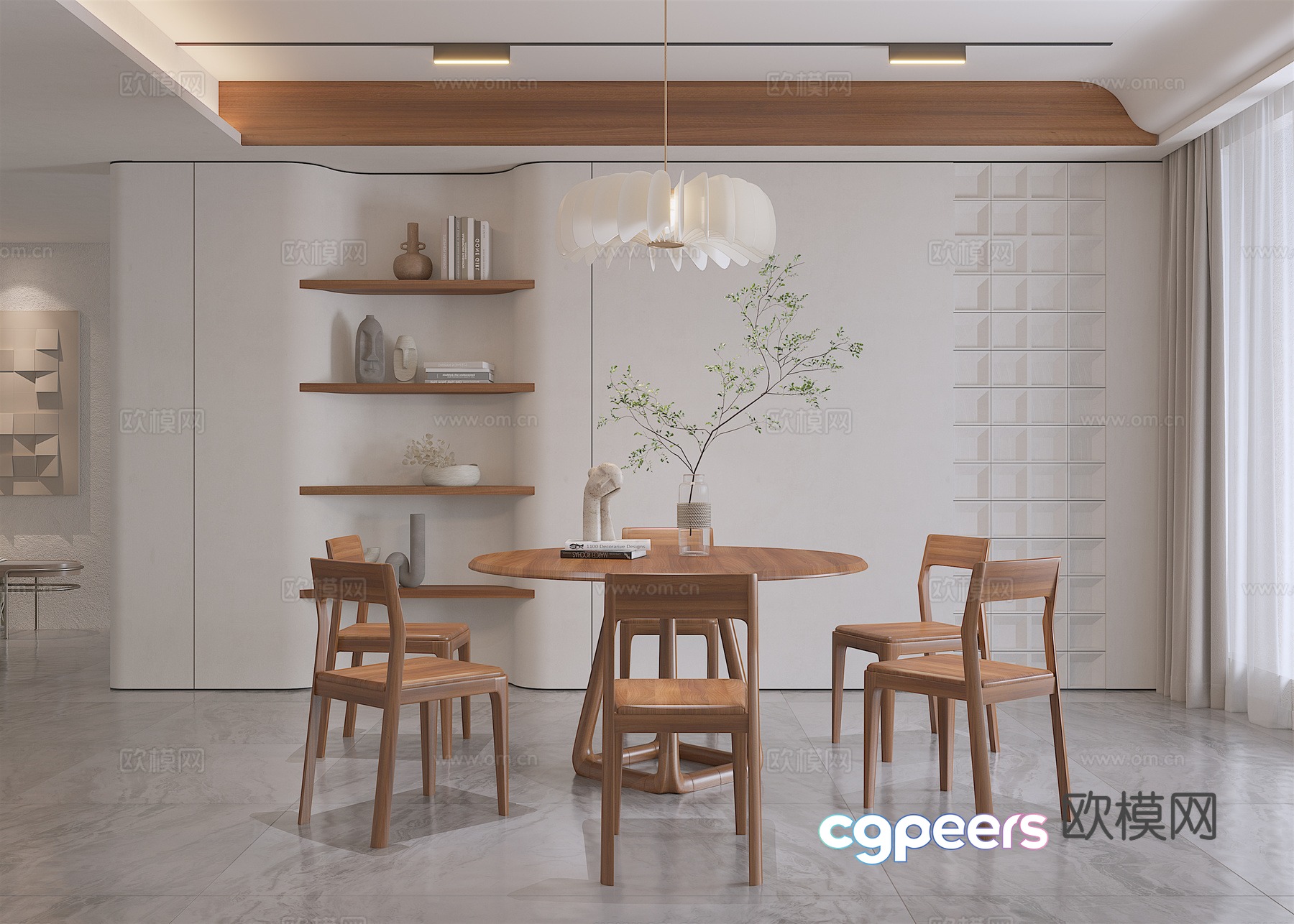 Solid wood original dining table dining chair 3D model Solid wood original dining table dining chair 3D model