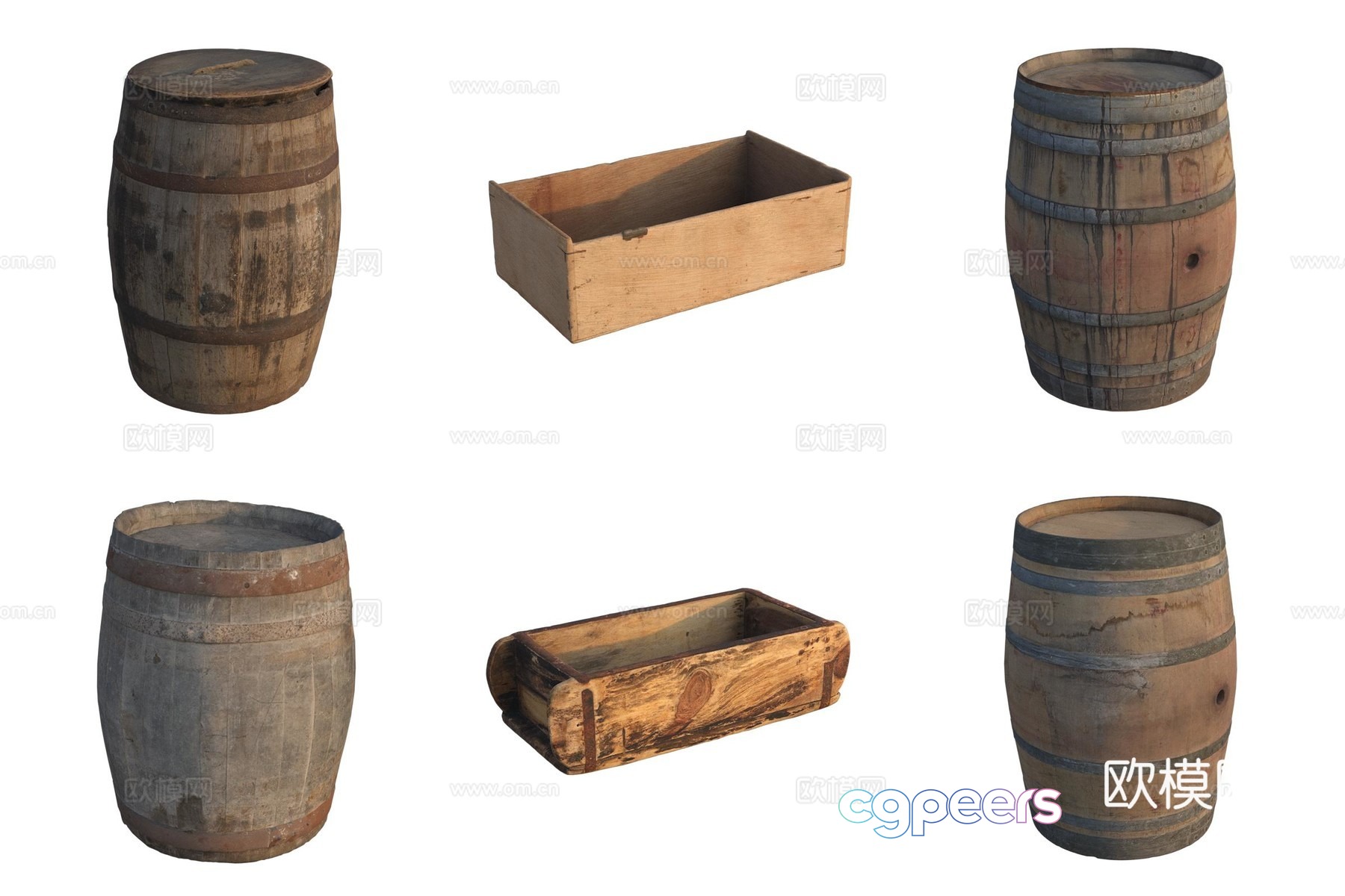 Storage wooden box wooden barrel drawer 3d model Storage wooden box wooden barrel drawer 3d model
