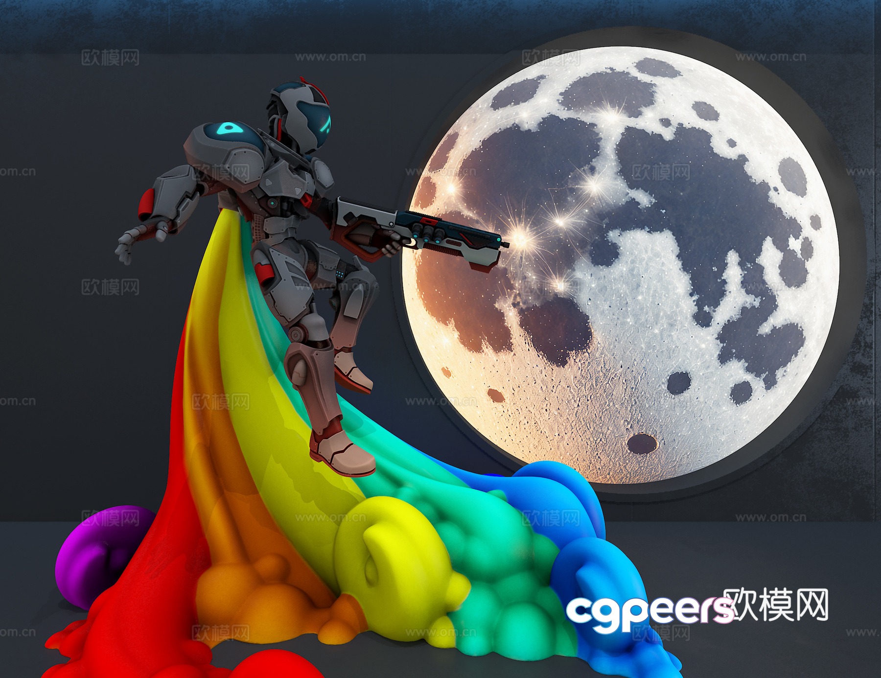 Machine Warrior Ornament 3D Model Machine Warrior Ornament 3D Model