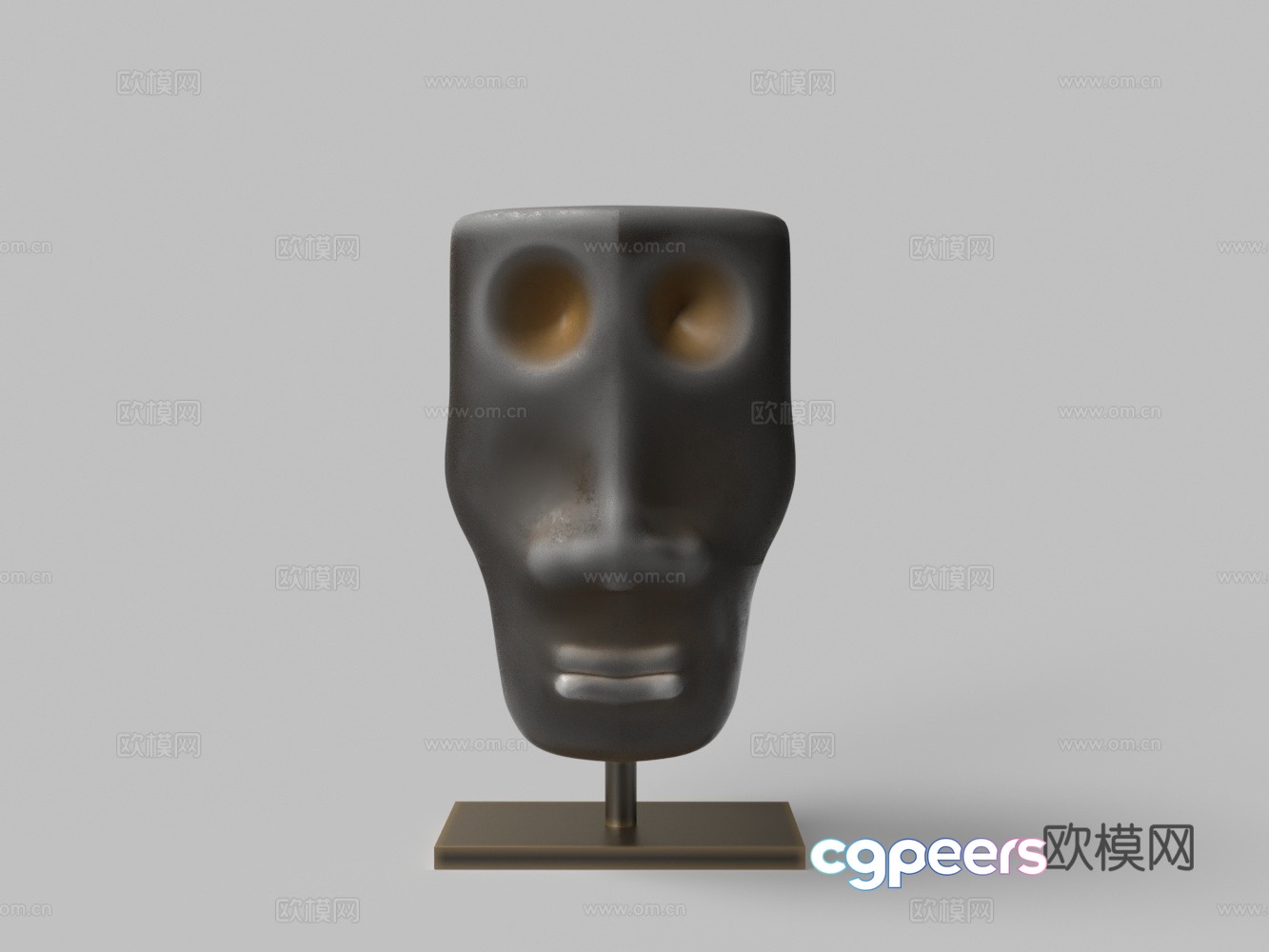 Antique old human face statue 3d model Antique old human face statue 3d model