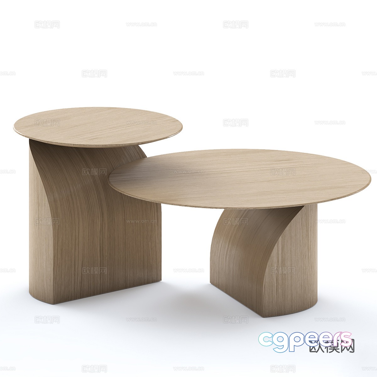 Round coffee table combination 3D model Round coffee table combination 3D model