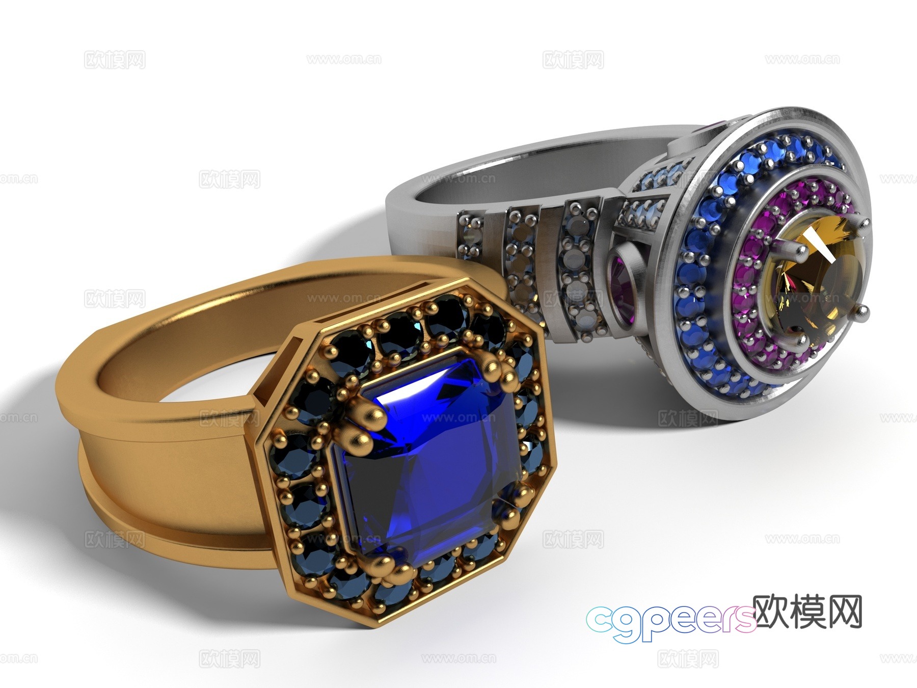Modern style jewelry 3d model Modern style jewelry 3d model