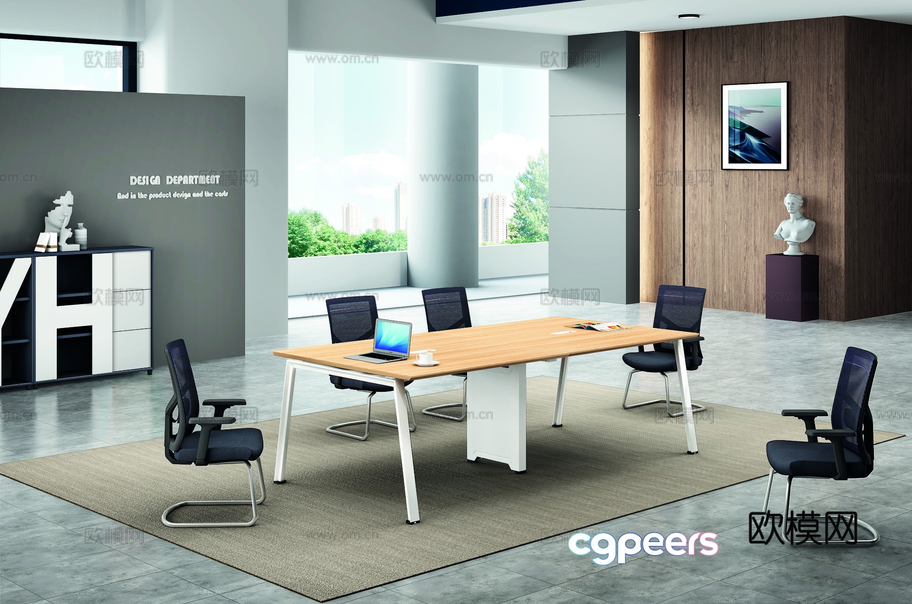 Modern public office 3d model Modern public office 3d model