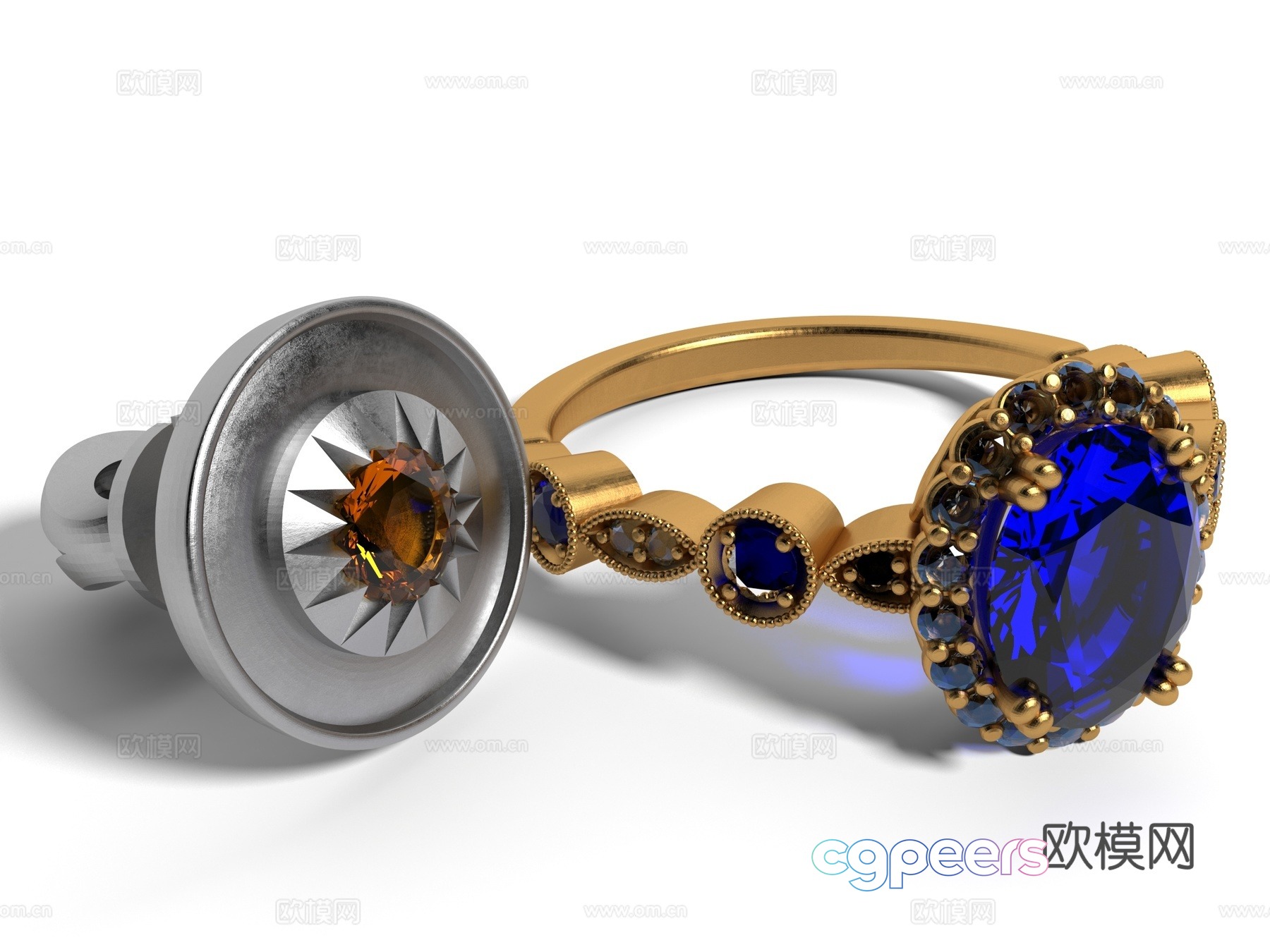 Modern style ring 3d model Modern style ring 3d model