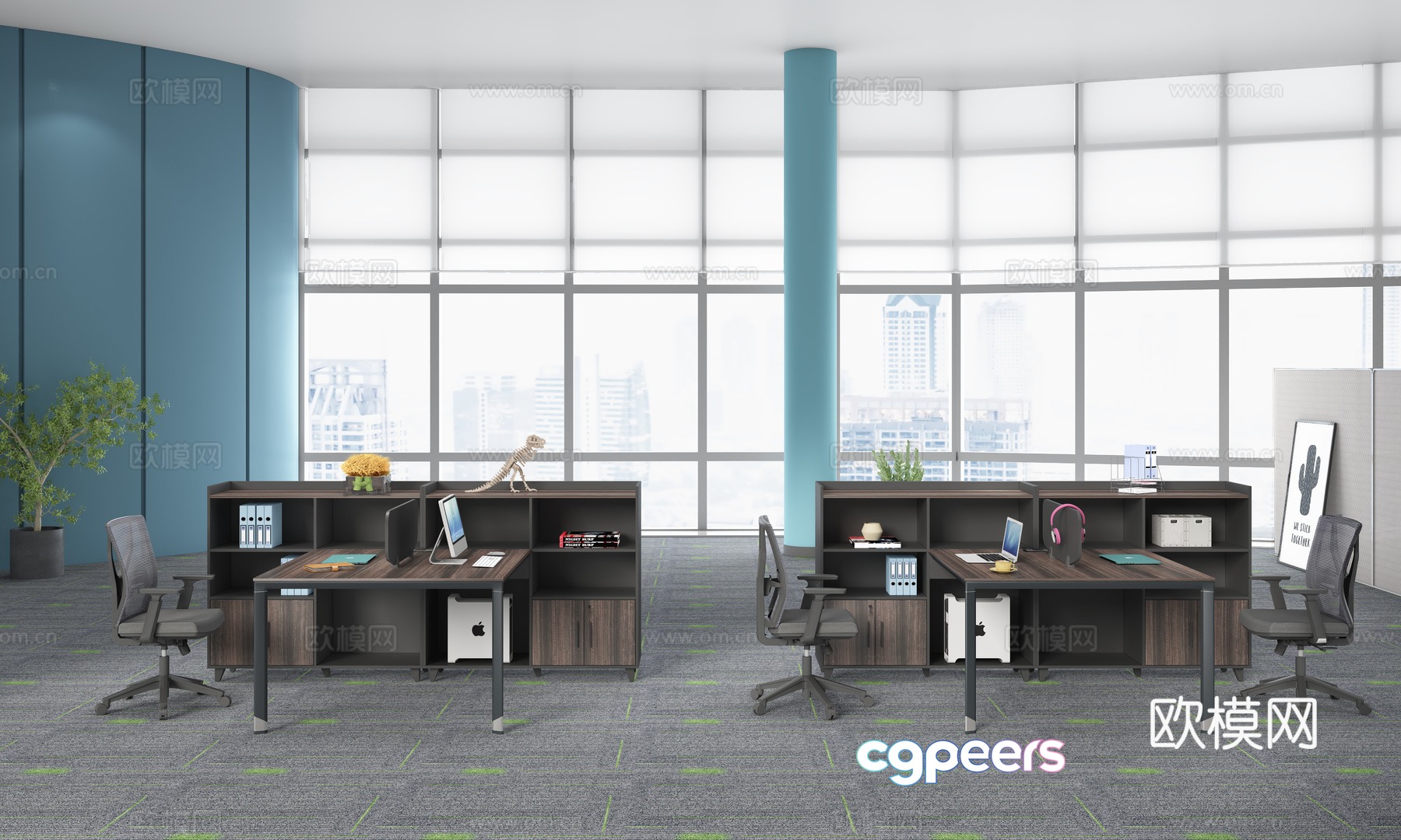 Working office space office 3d model Working office space office 3d model