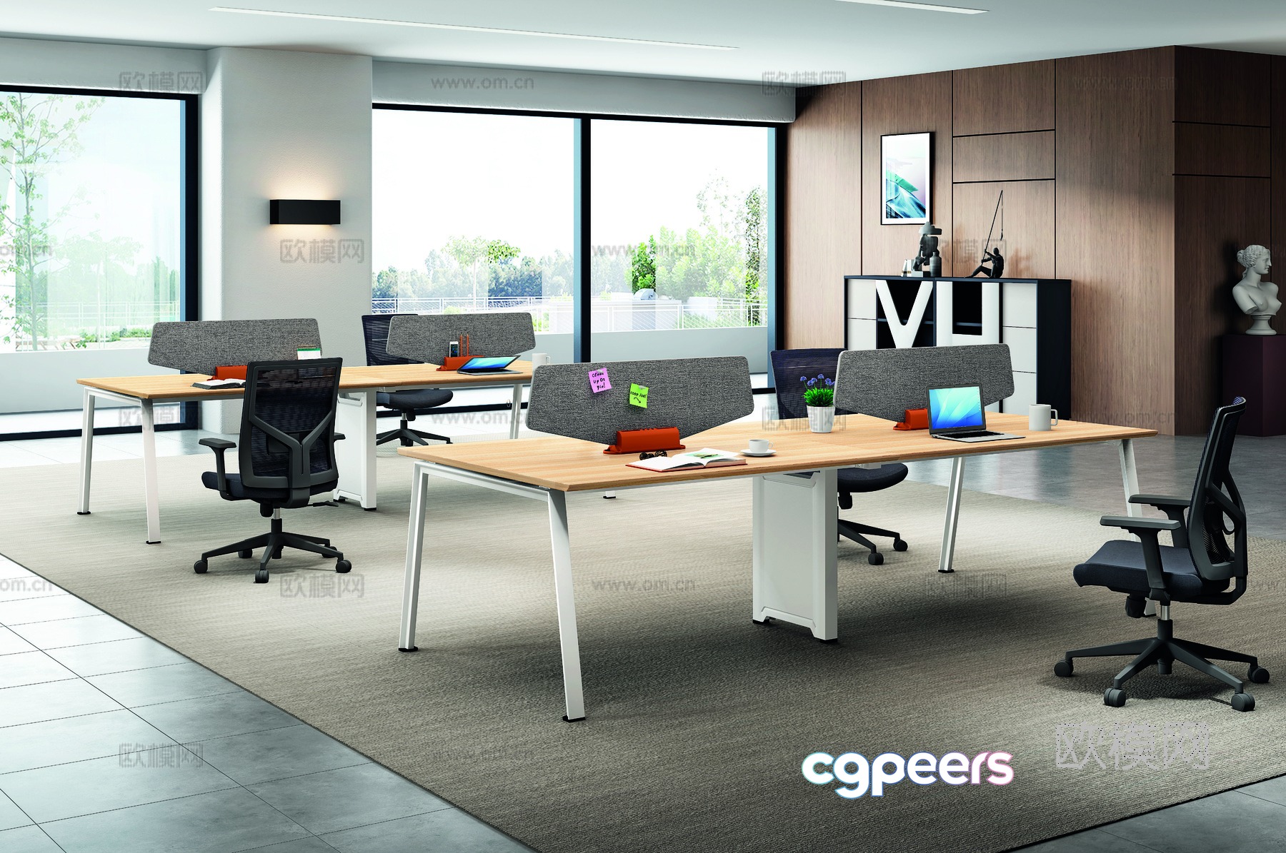 Modern public office 3d model Modern public office 3d model