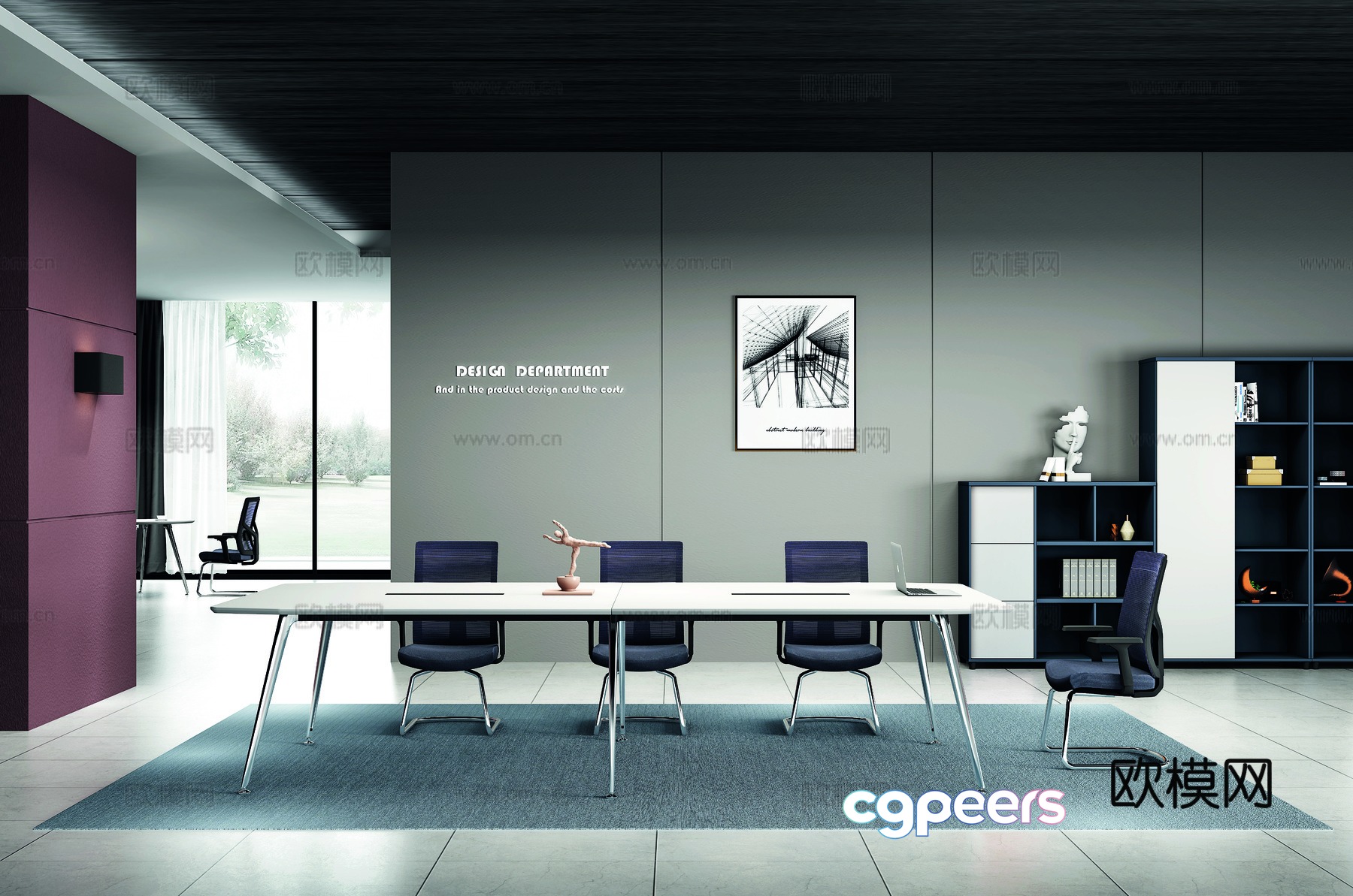 Modern public office 3d model Modern public office 3d model