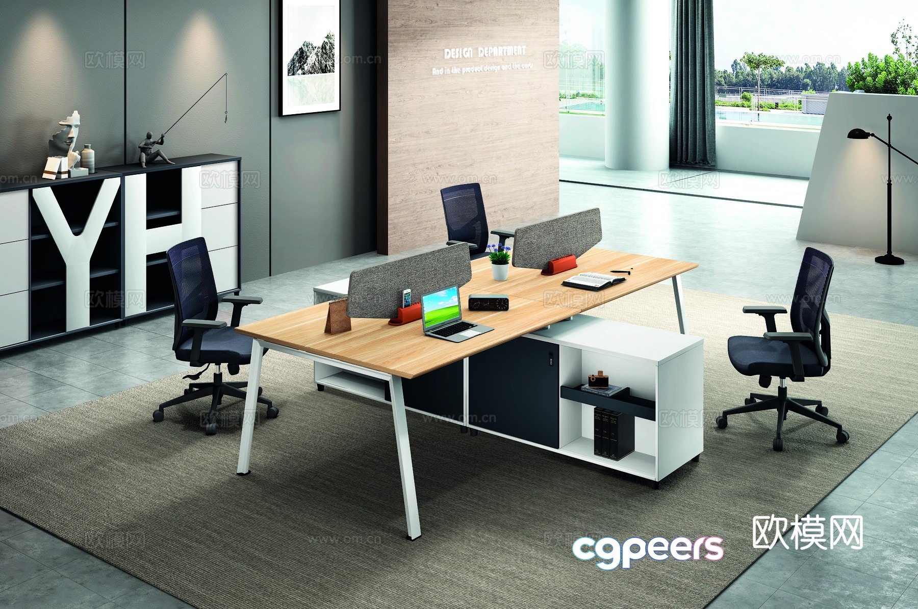 Modern public office 3d model Modern public office 3d model