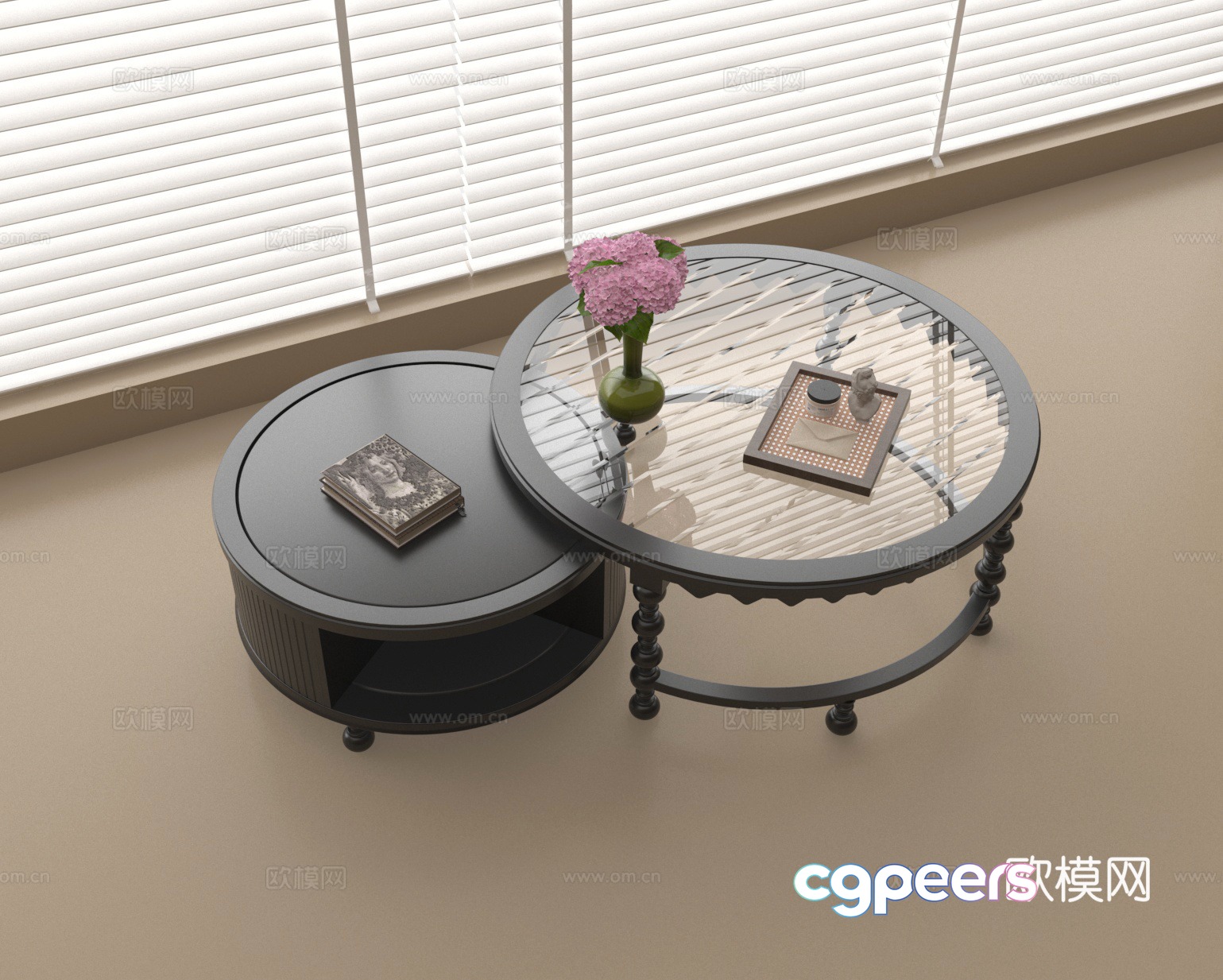 Coffee table Glass coffee table Spliced ​​coffee table Mother and child coffee table 3D model Coffee table Glass coffee table Spliced ​​coffee table Mother and child coffee table 3D model